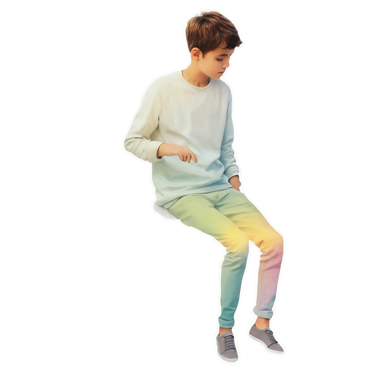 Boy watercolor sticker isolated on transparent background #13629