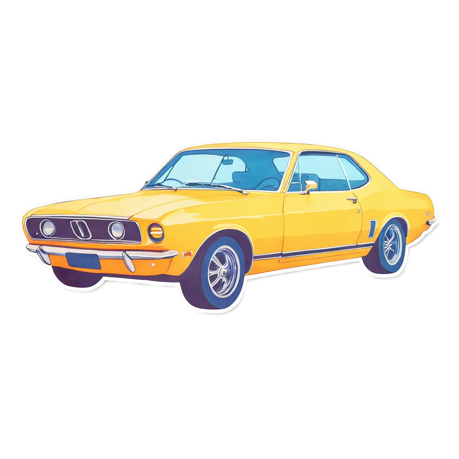 Car watercolor sticker isolated on transparent background #13633