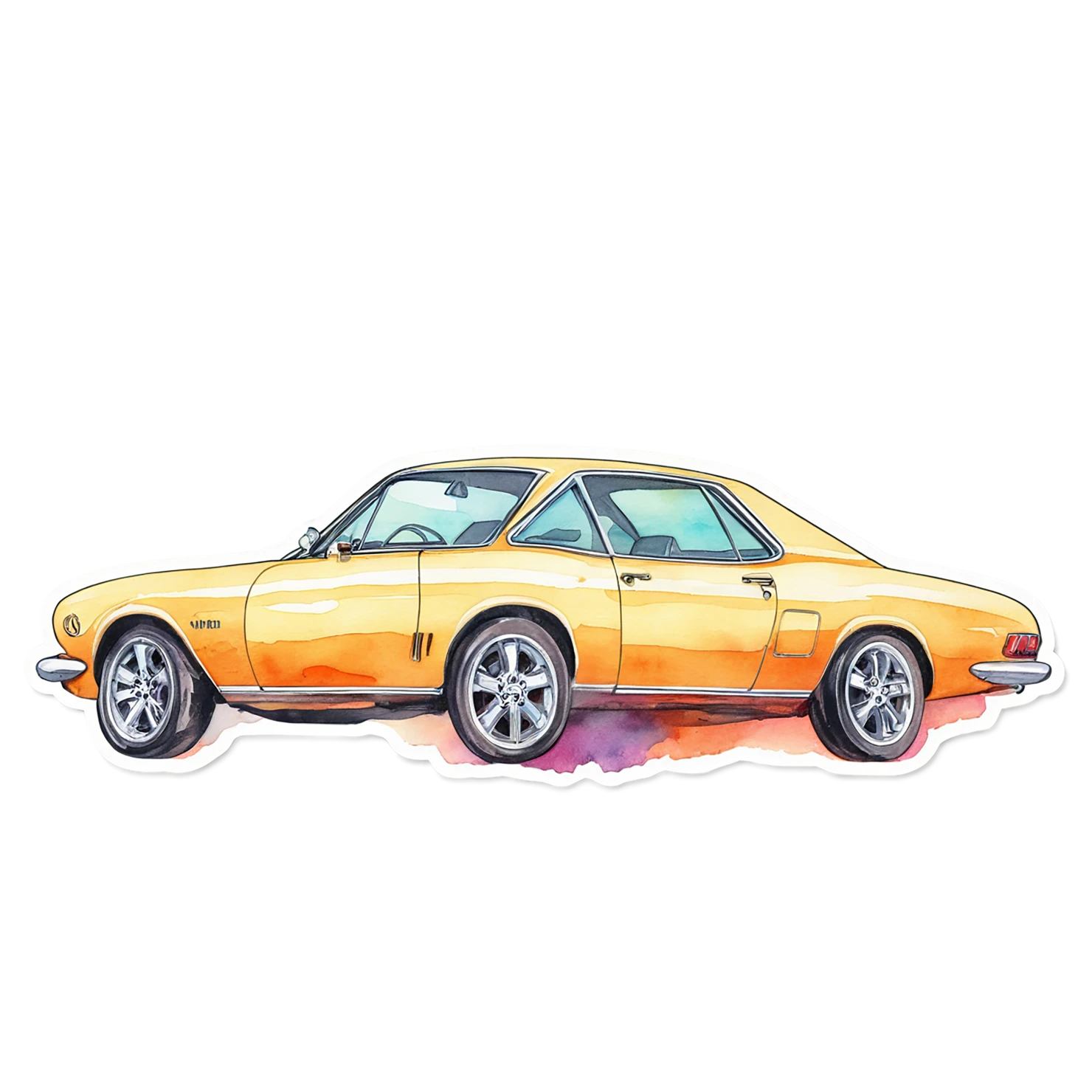 Car watercolor sticker isolated on transparent background #13640