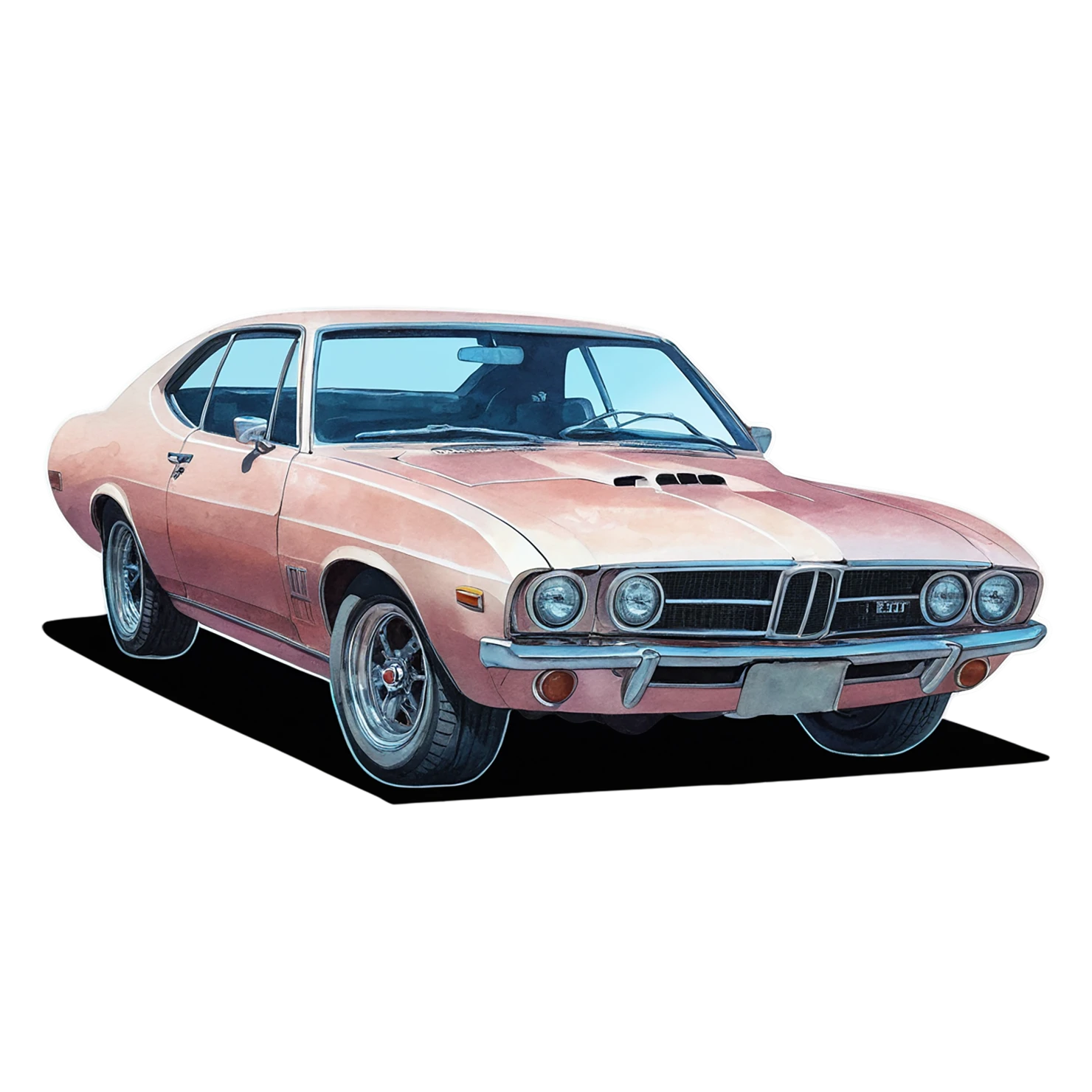 Car watercolor sticker isolated on transparent background #13643