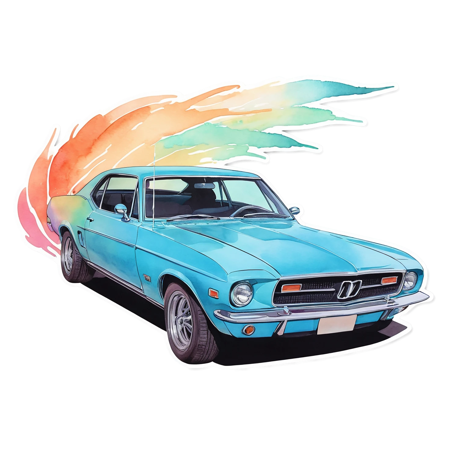 Car watercolor sticker isolated on transparent background #13644