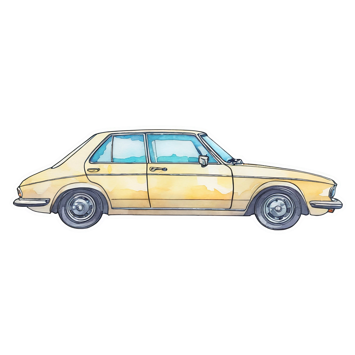 Car watercolor sticker isolated on transparent background #13647