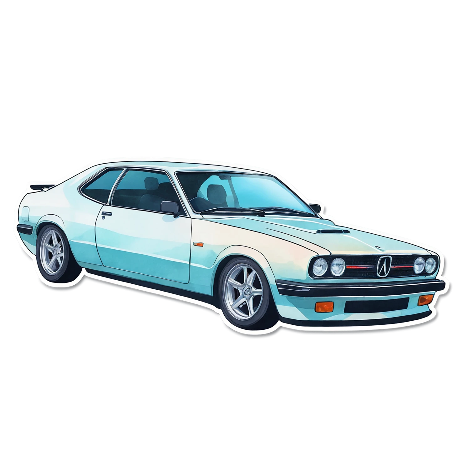 Car watercolor sticker isolated on transparent background #13658