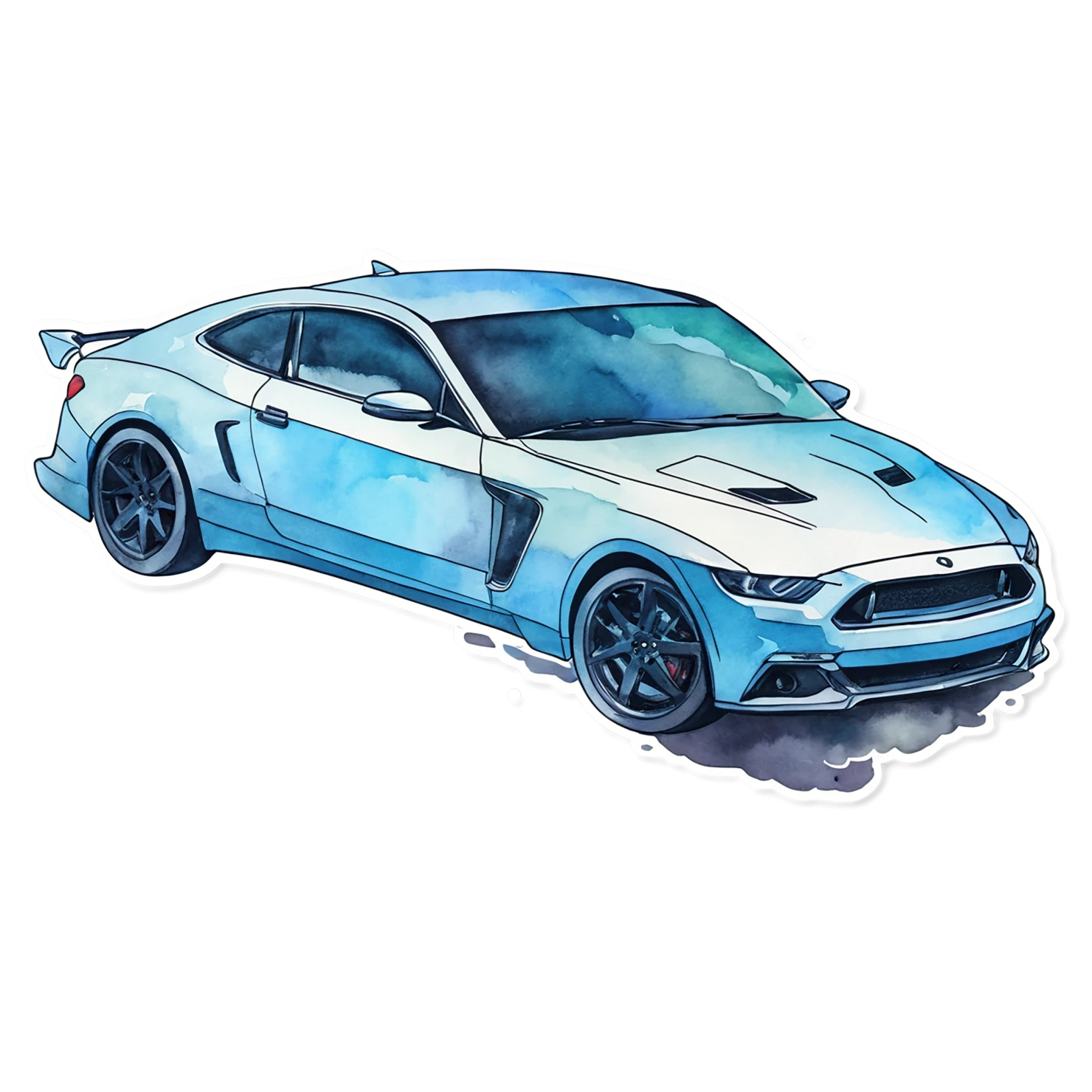 Car watercolor sticker isolated on transparent background #13659