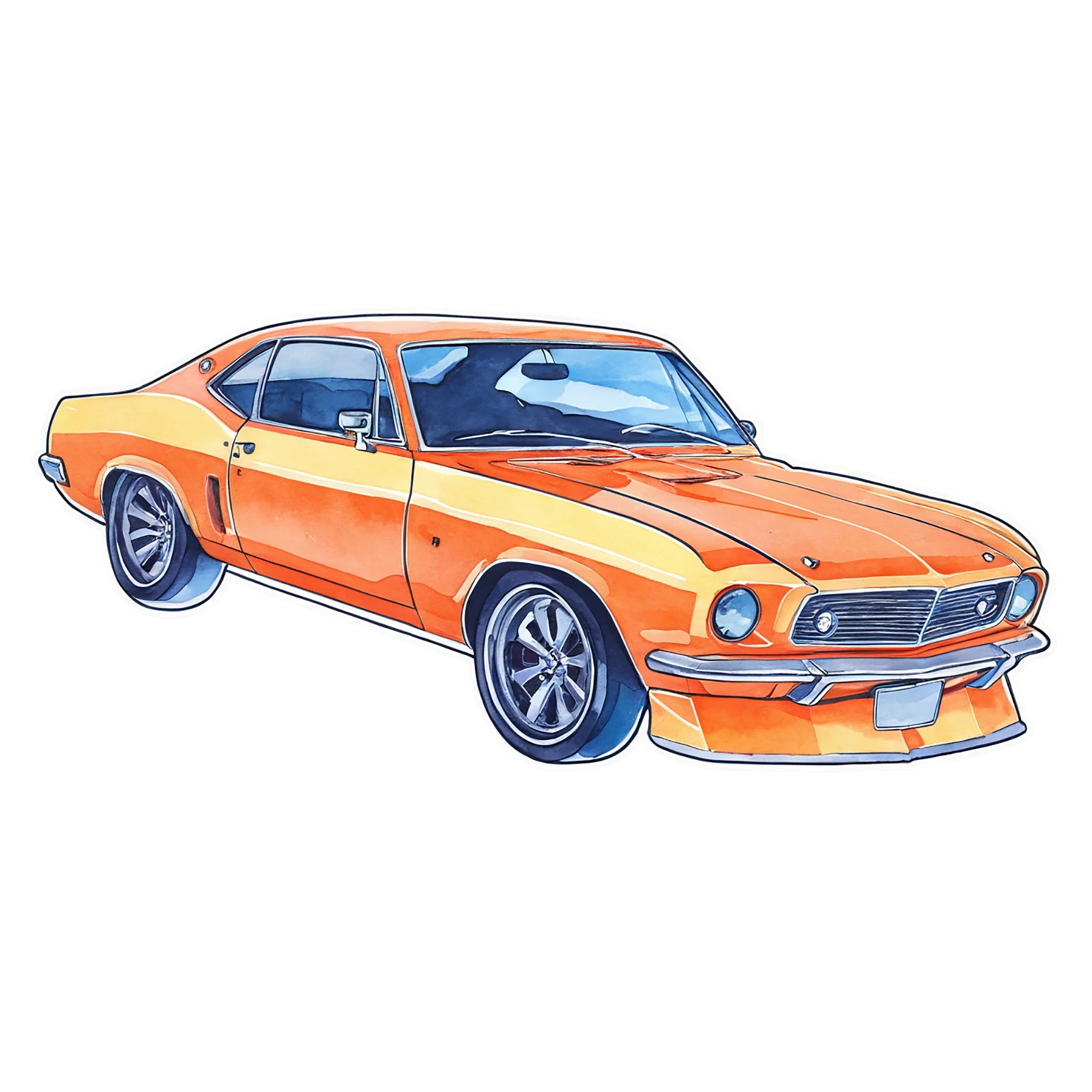 Car watercolor sticker isolated on transparent background #13663