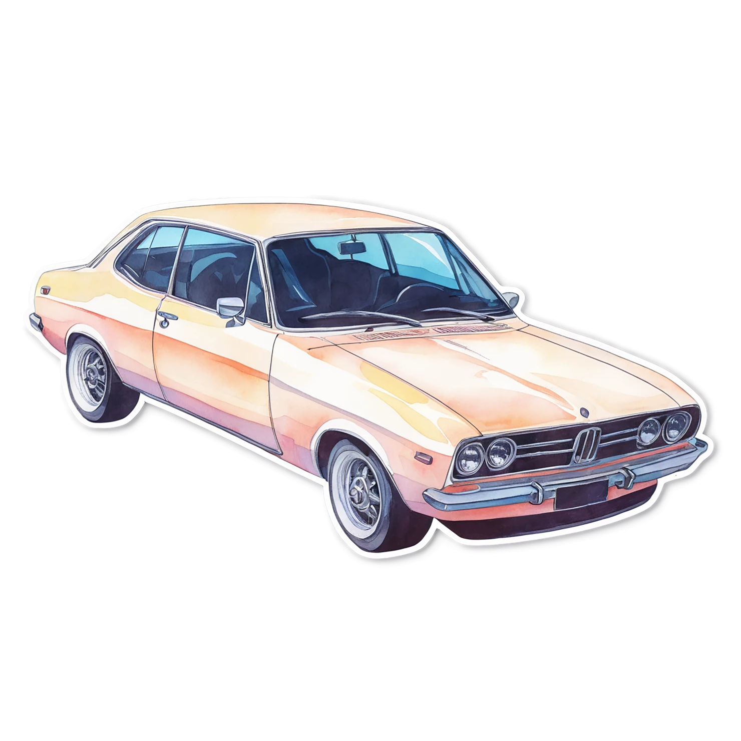 Car watercolor sticker isolated on transparent background #13664