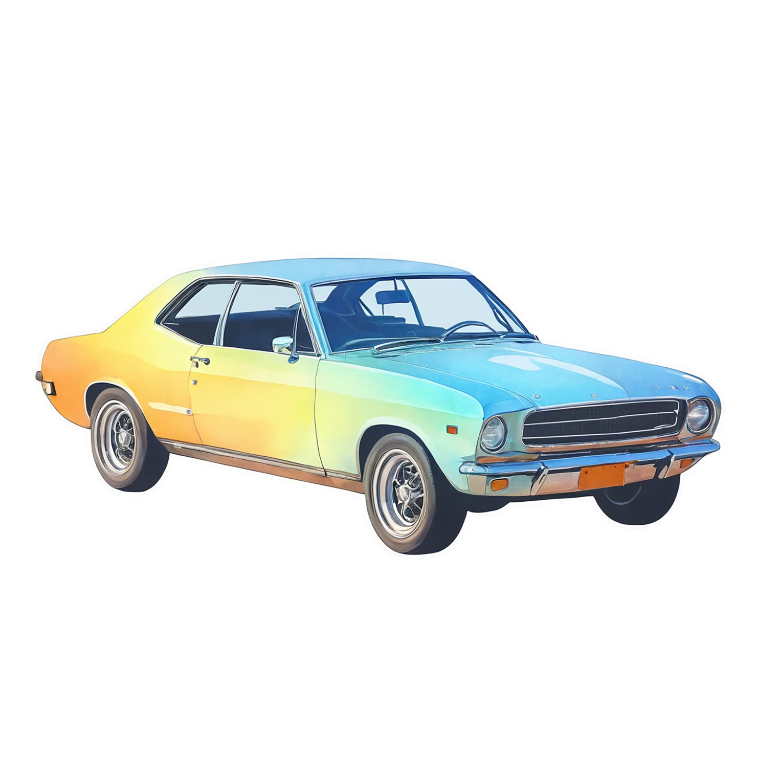 Car watercolor sticker isolated on transparent background #13665