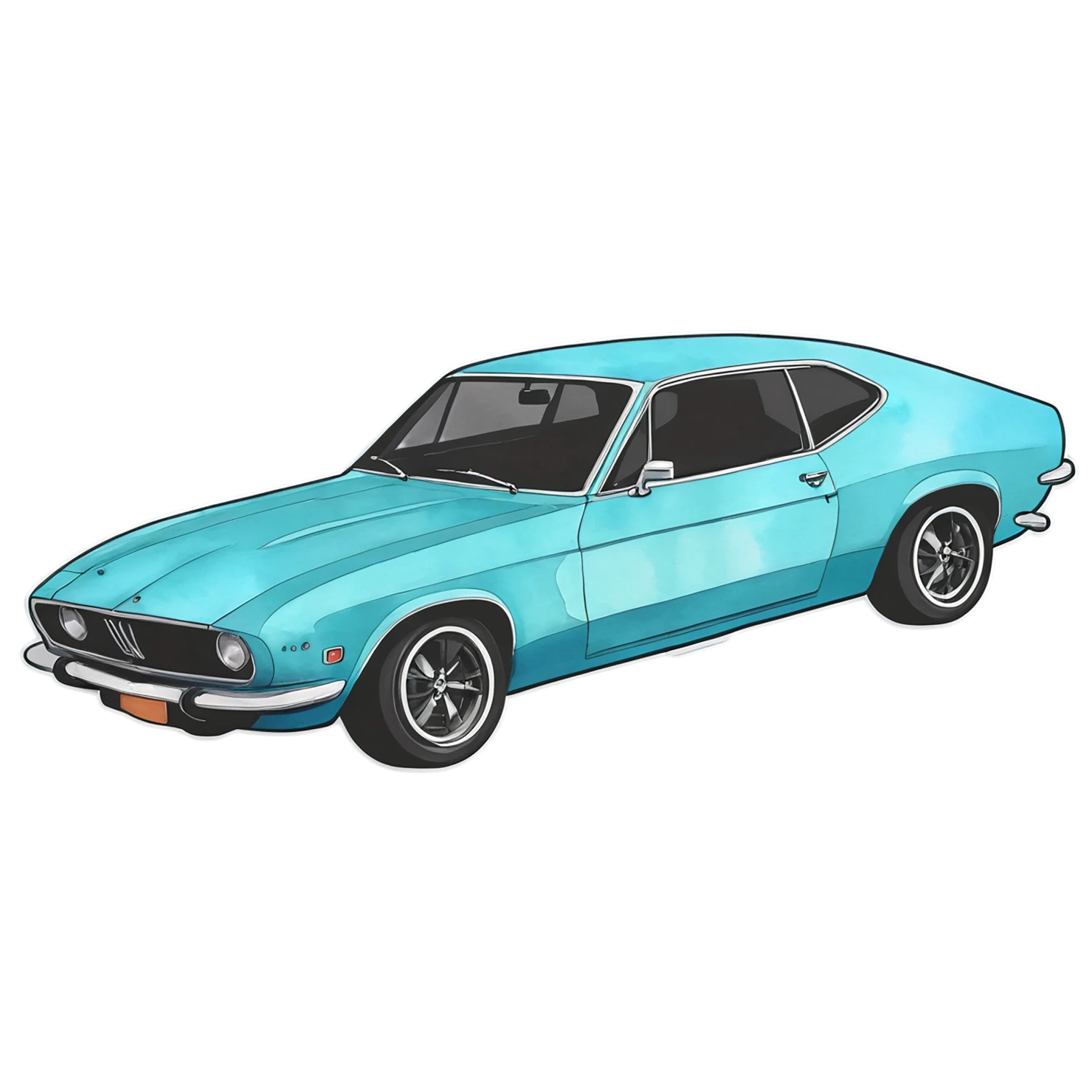 Car watercolor sticker isolated on transparent background #13666