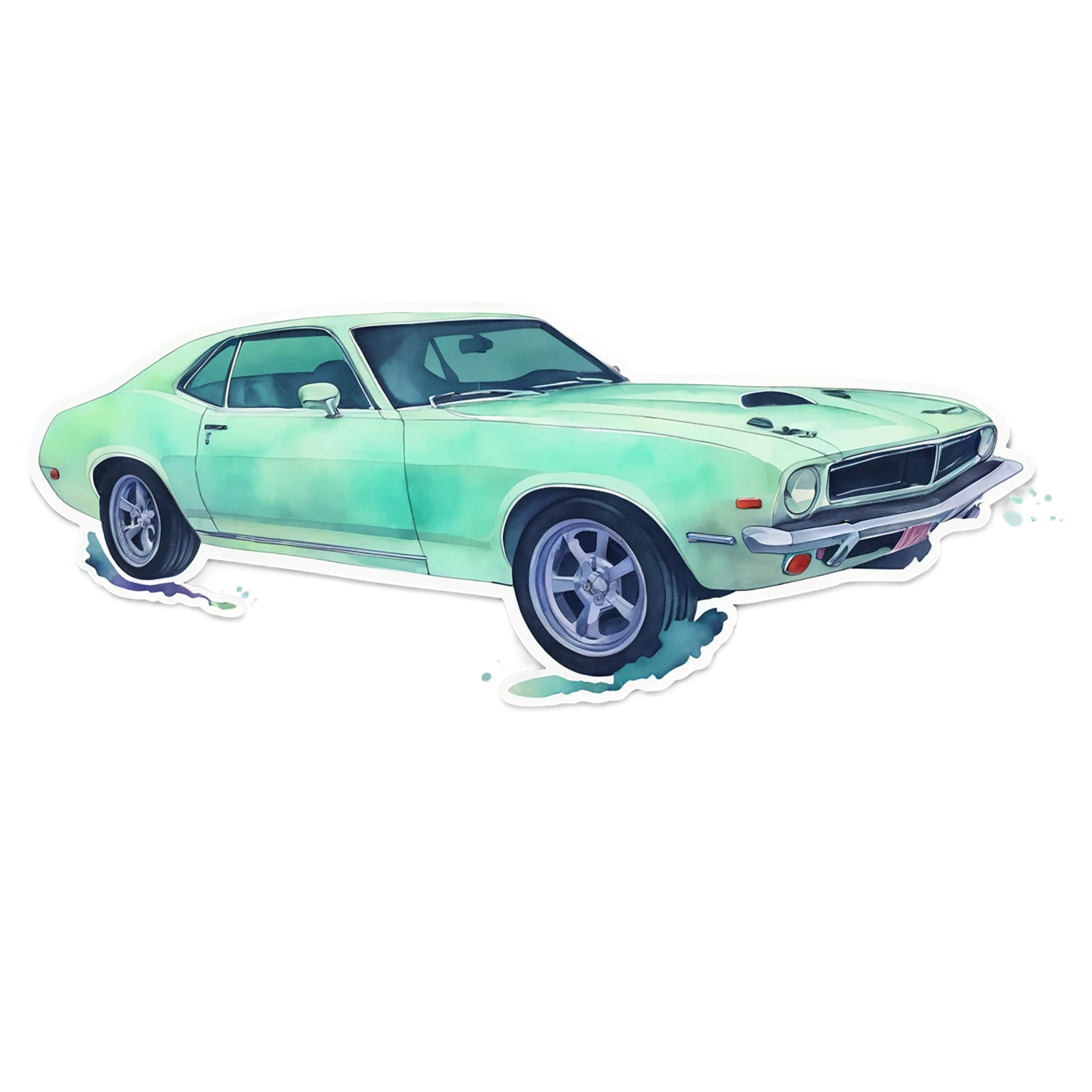 Car watercolor sticker isolated on transparent background #13667