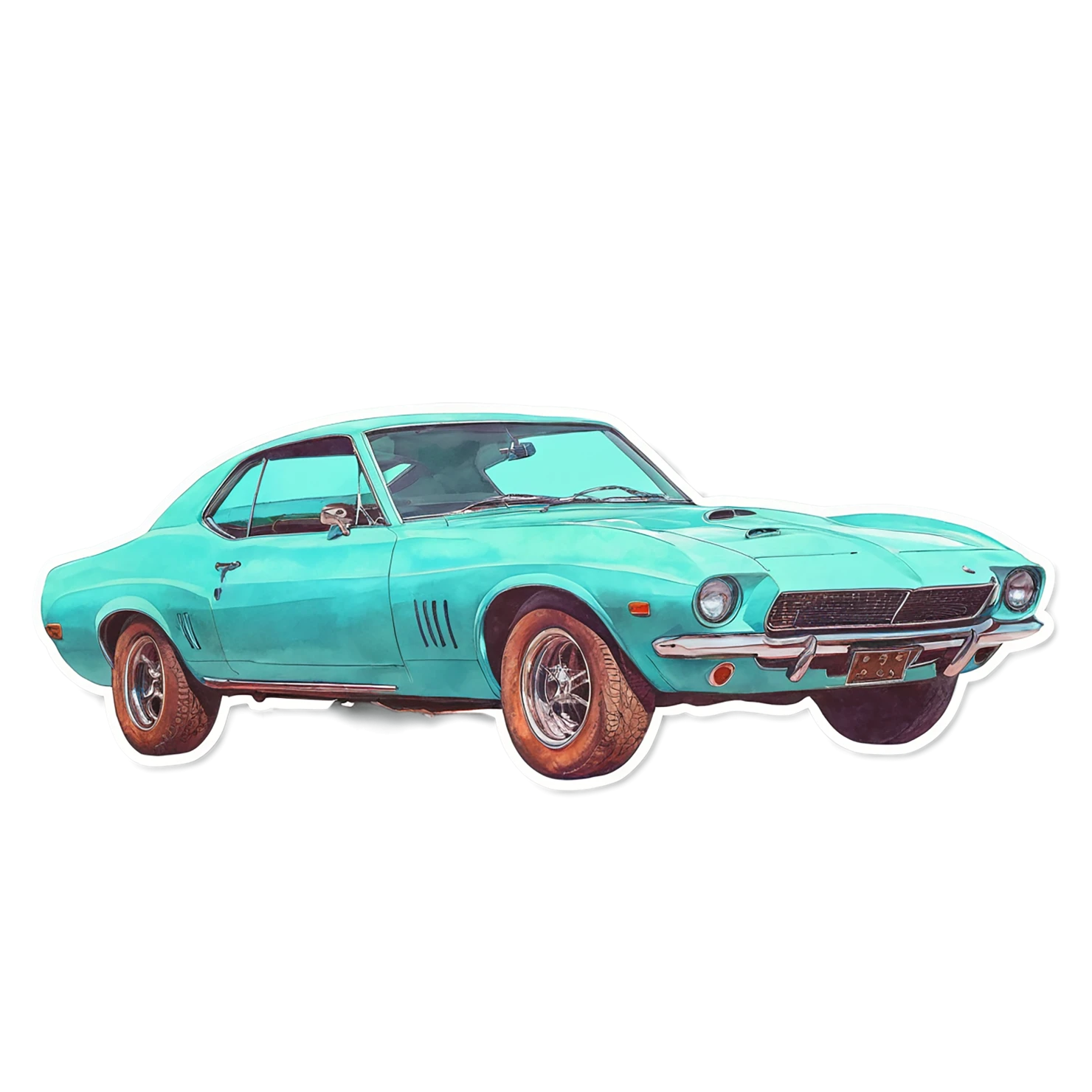 Car watercolor sticker isolated on transparent background #13669