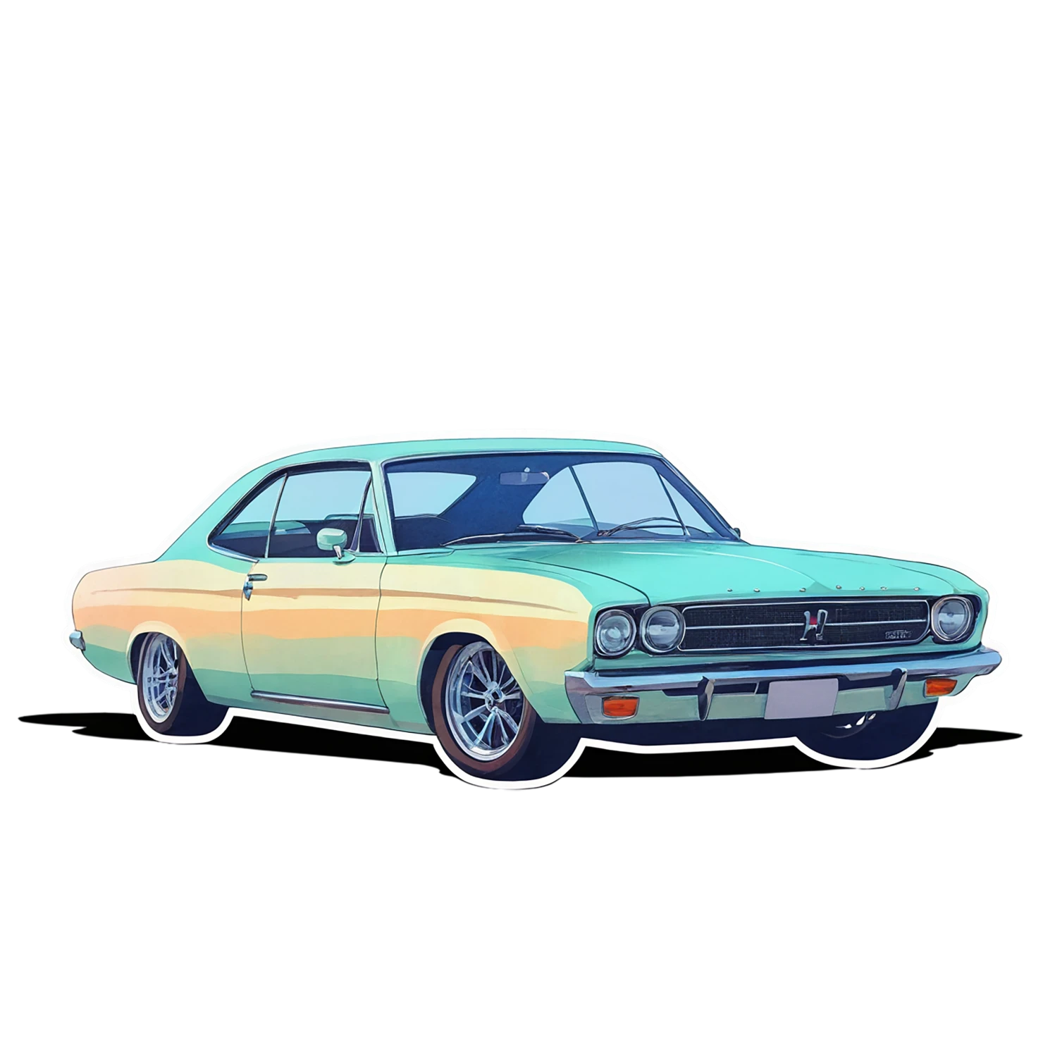Car watercolor sticker isolated on transparent background #13671