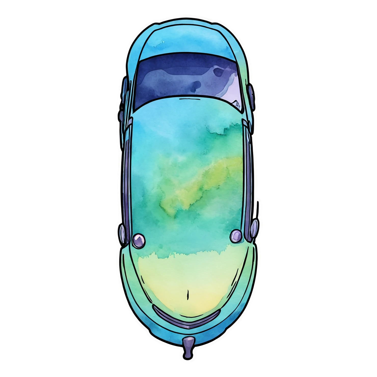 Car watercolor sticker isolated on transparent background #13679