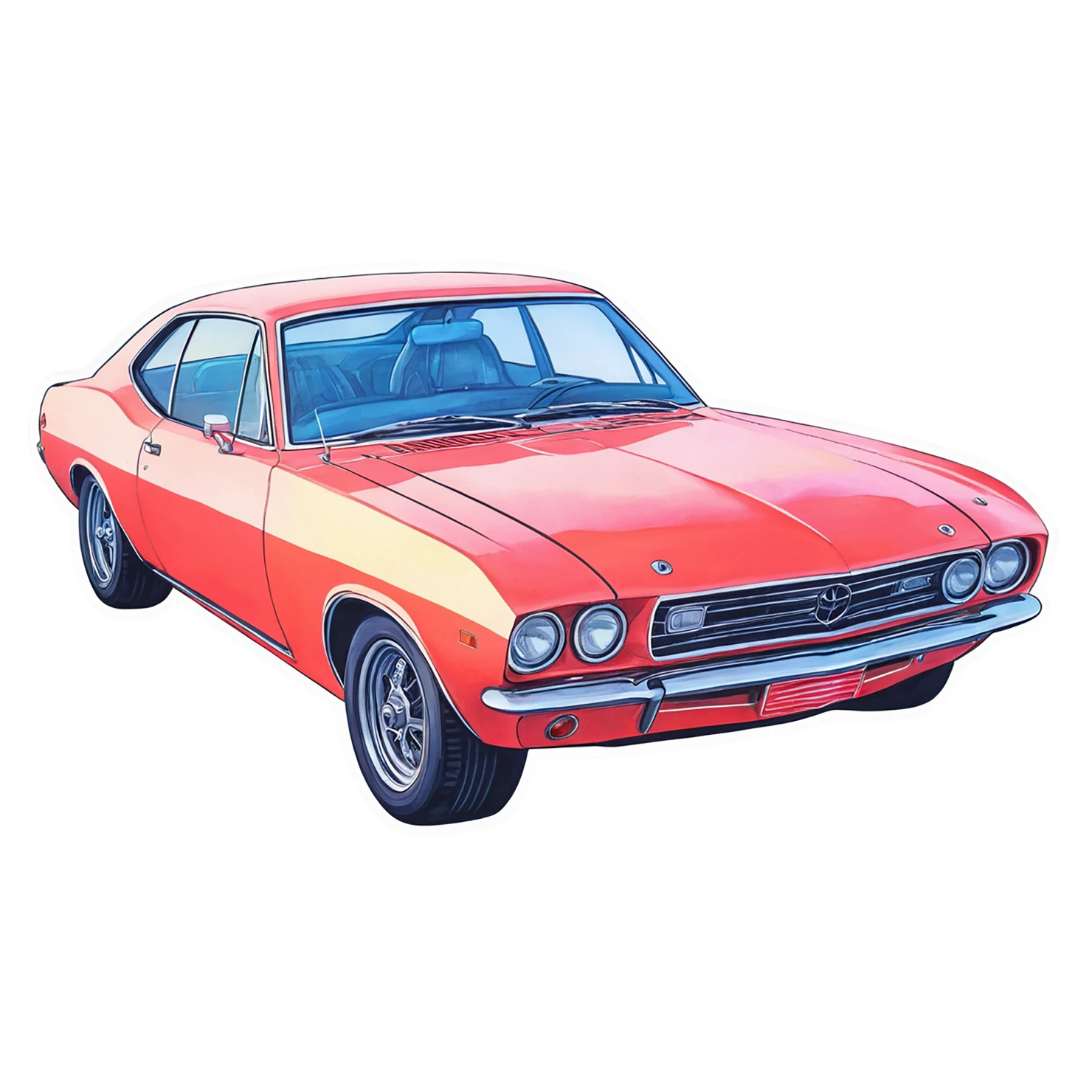 Car watercolor sticker isolated on transparent background #13684