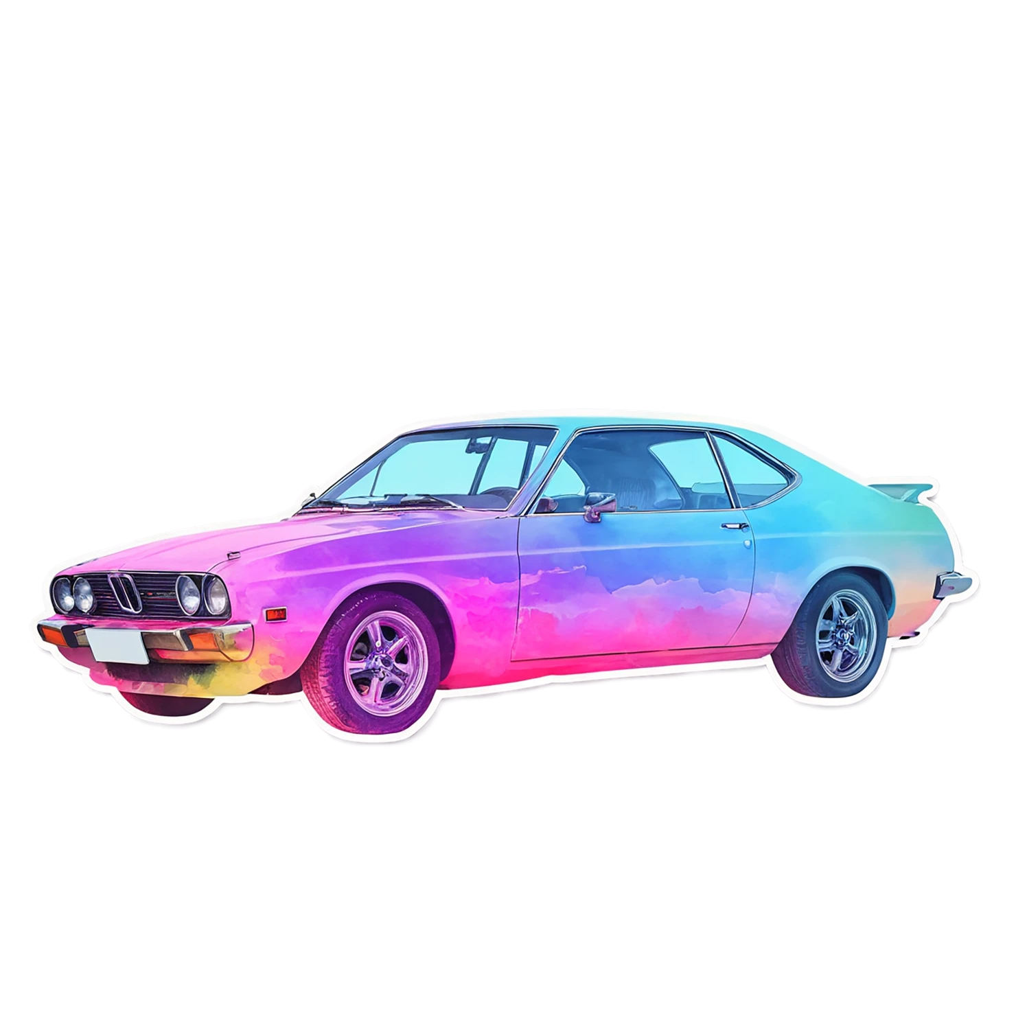 Car watercolor sticker isolated on transparent background #13687
