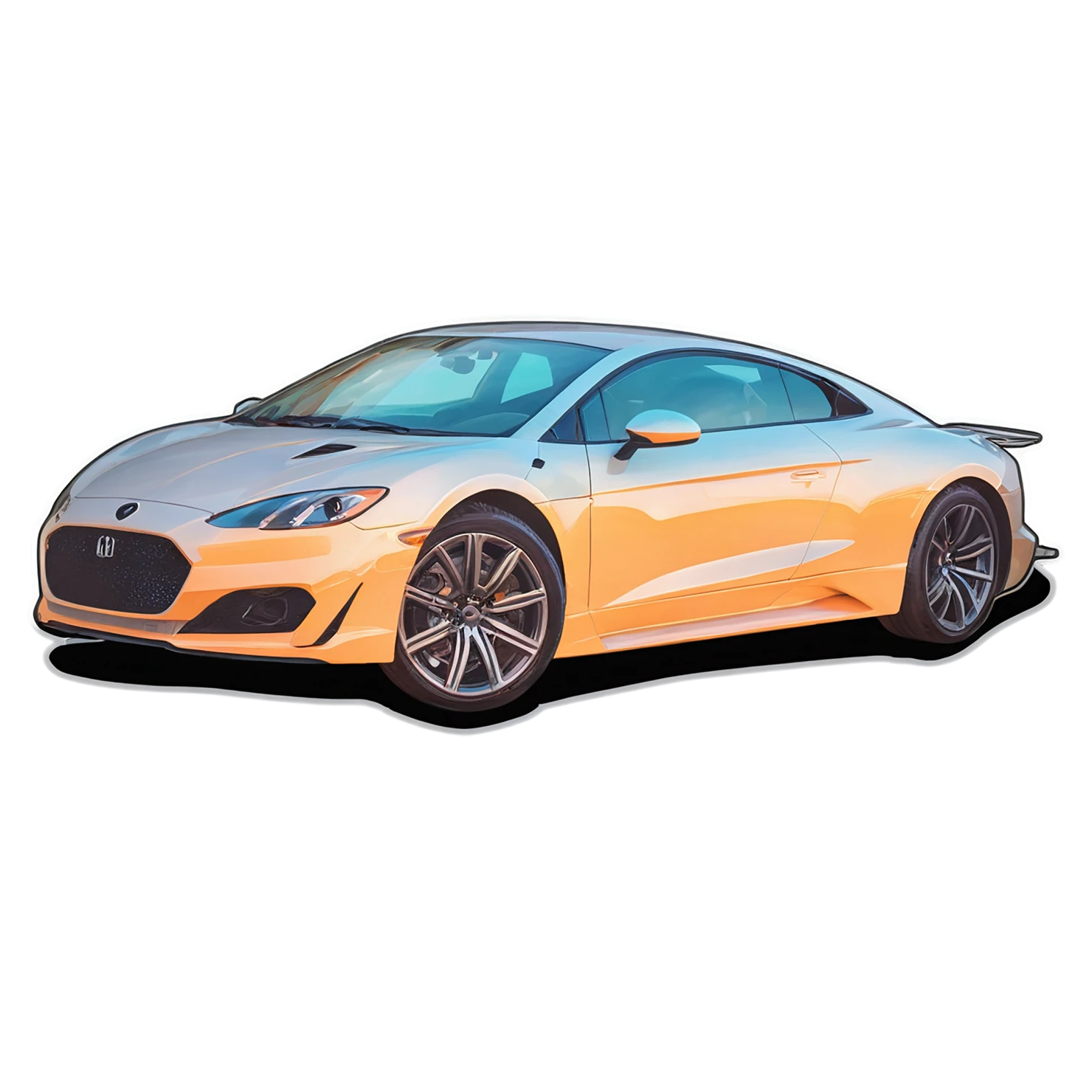 Car watercolor sticker isolated on transparent background #13691
