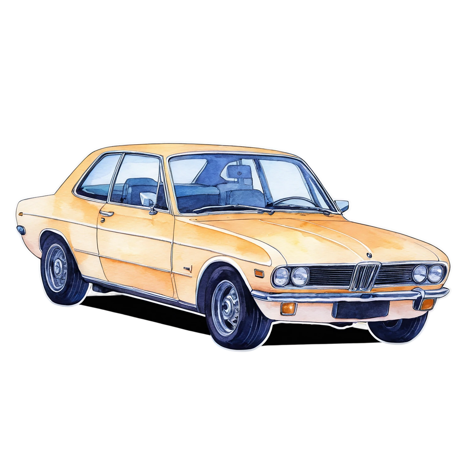 Car watercolor sticker isolated on transparent background #13696