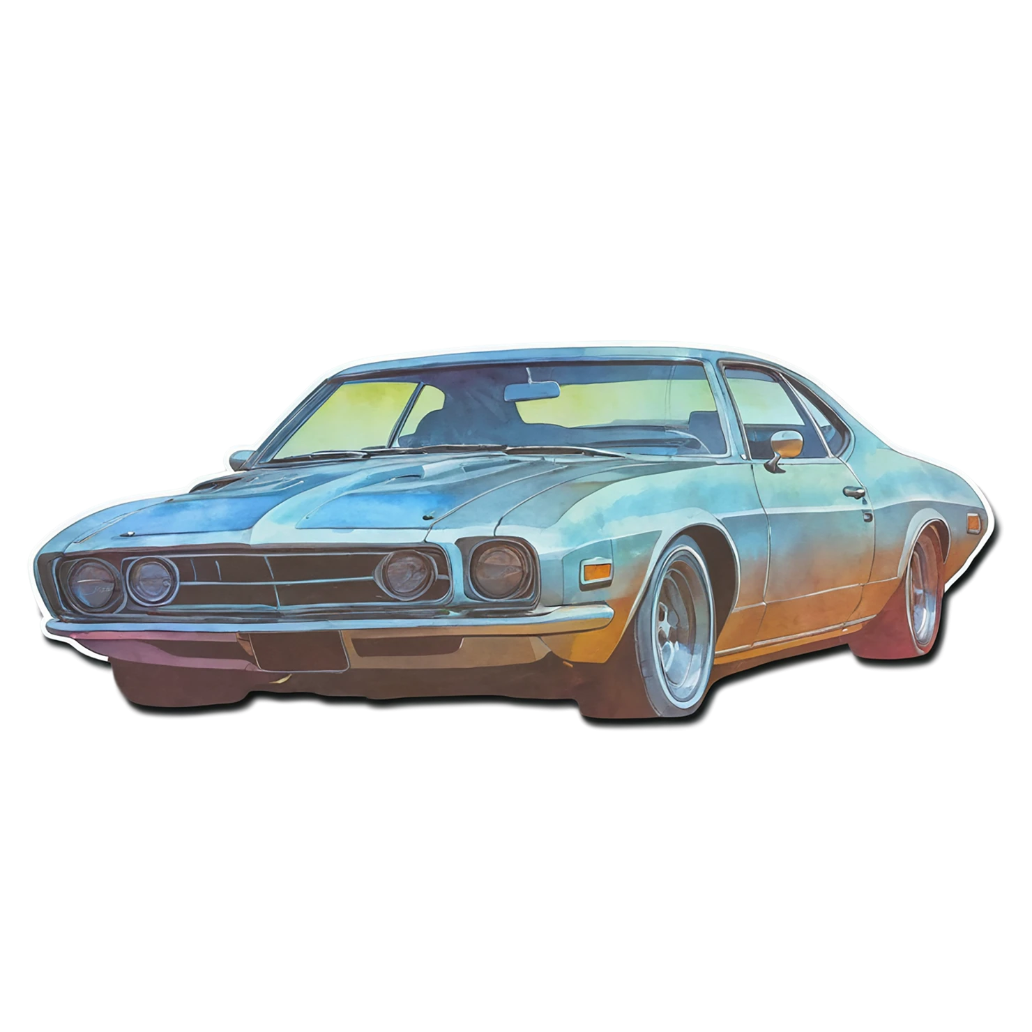 Car watercolor sticker isolated on transparent background #13706