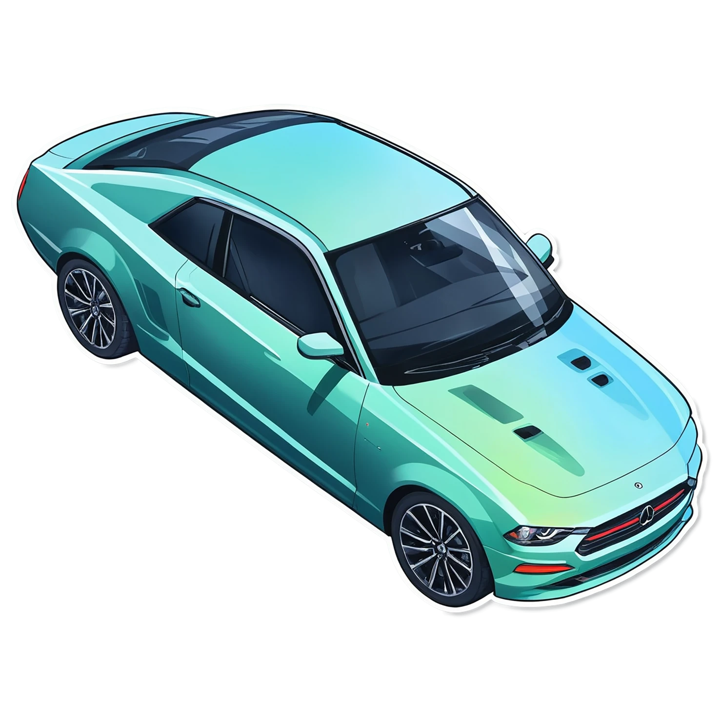 Car watercolor sticker isolated on transparent background #13709
