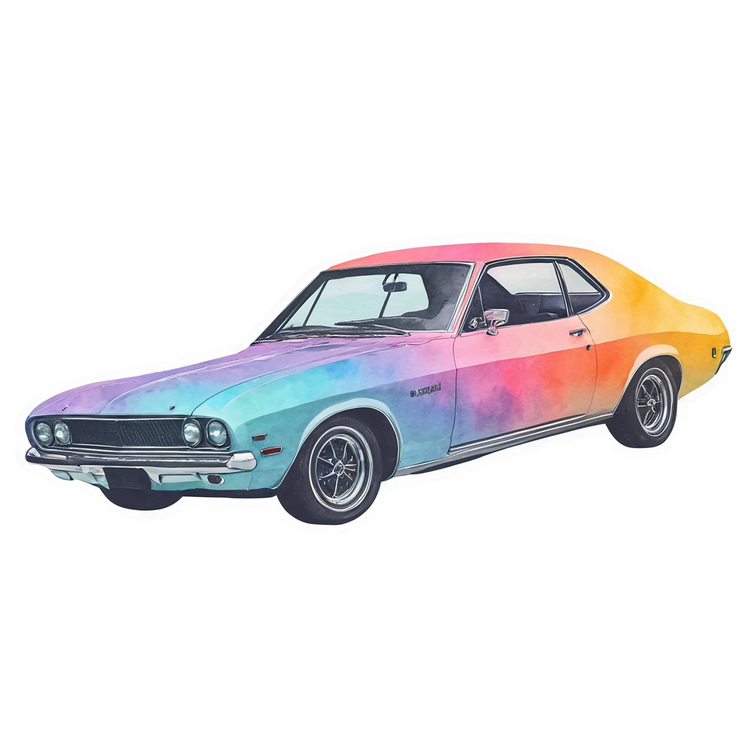 Car watercolor sticker isolated on transparent background #13715