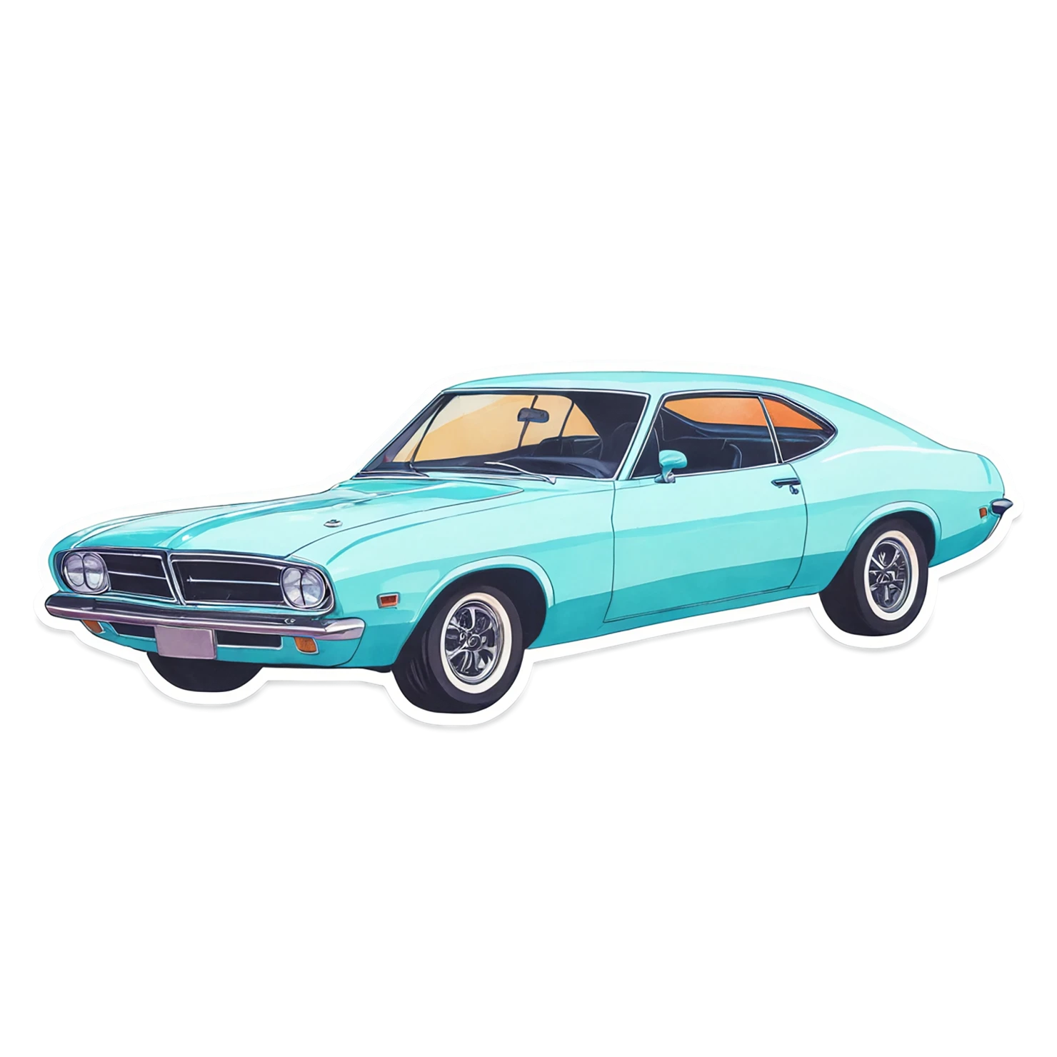 Car watercolor sticker isolated on transparent background #13720