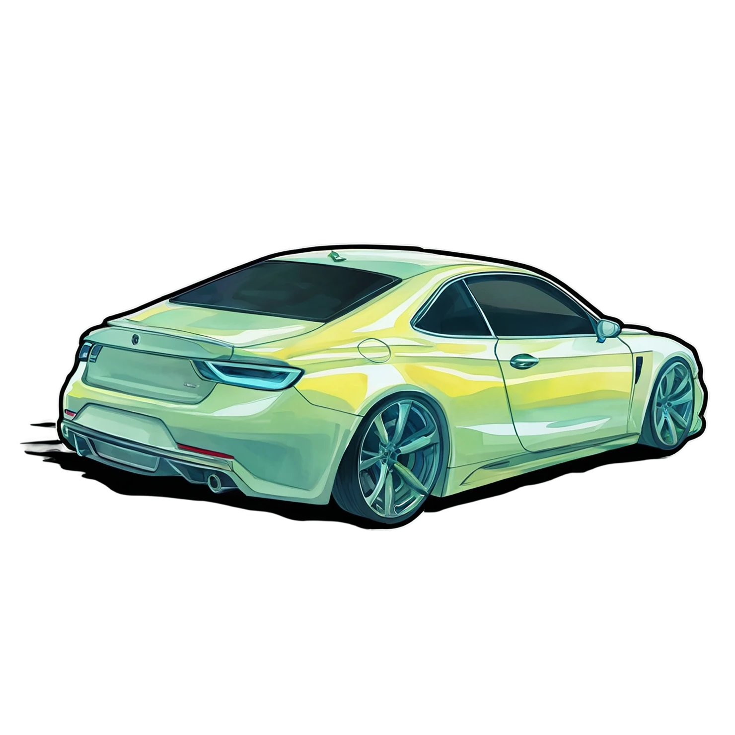 Car watercolor sticker isolated on transparent background #13723