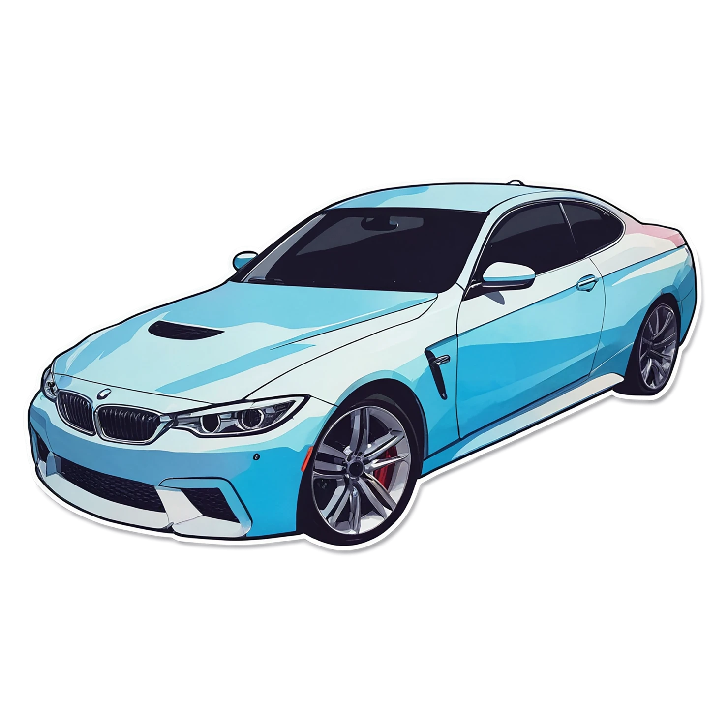 Car watercolor sticker isolated on transparent background #13725