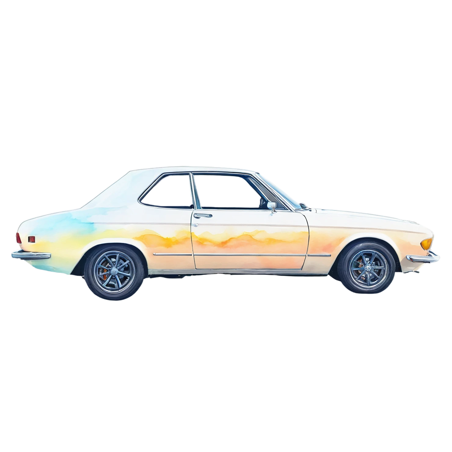 Car watercolor sticker isolated on transparent background #13728