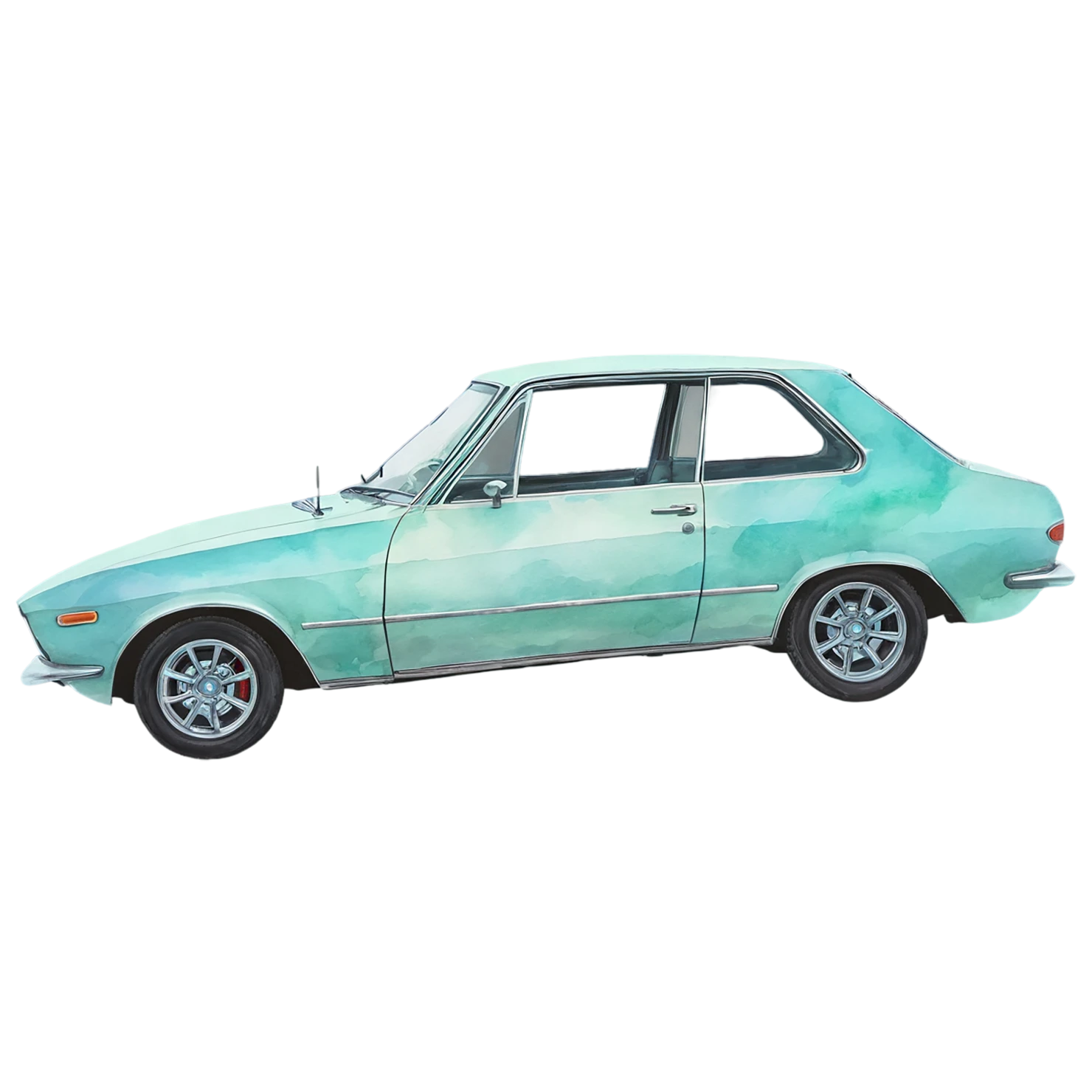 Car watercolor sticker isolated on transparent background #13729