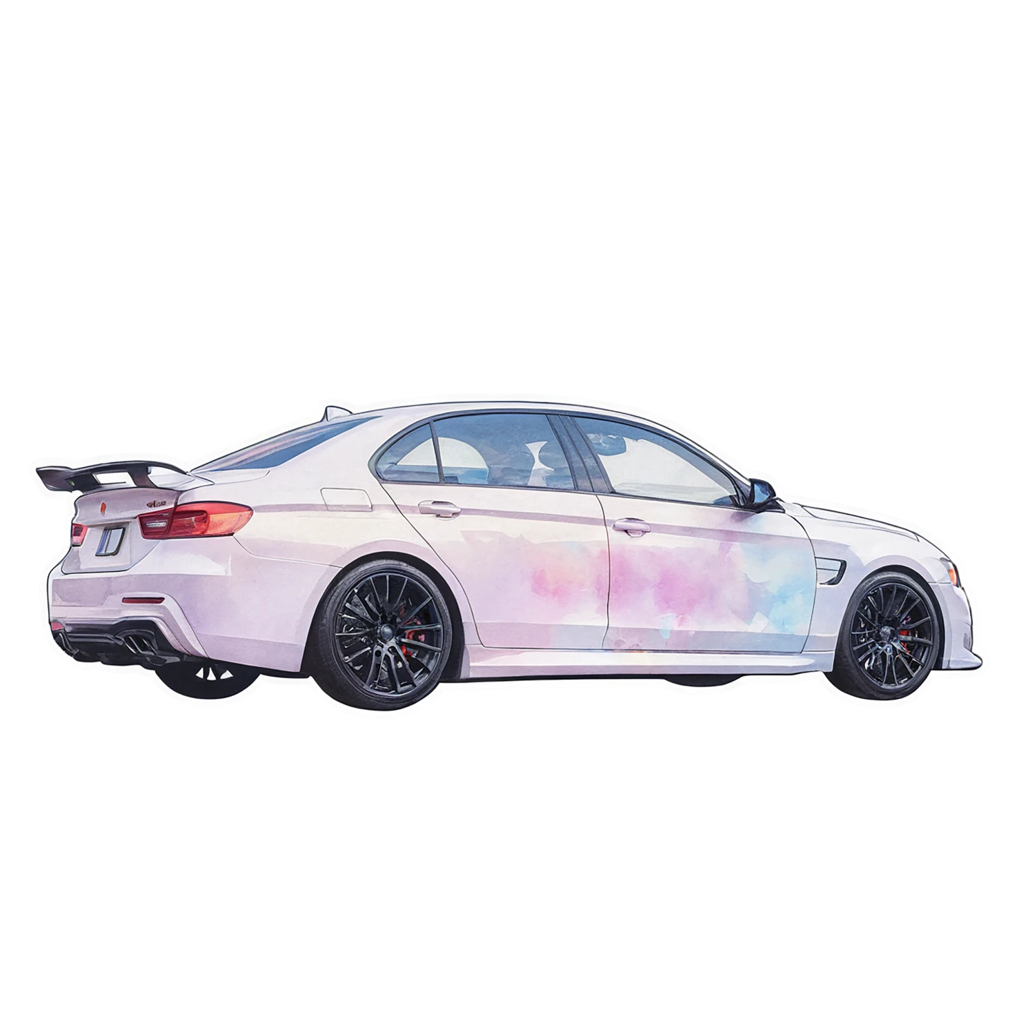 Car watercolor sticker isolated on transparent background #13733