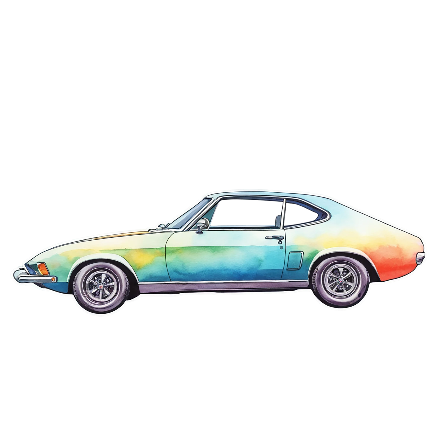 Car watercolor sticker isolated on transparent background #13739