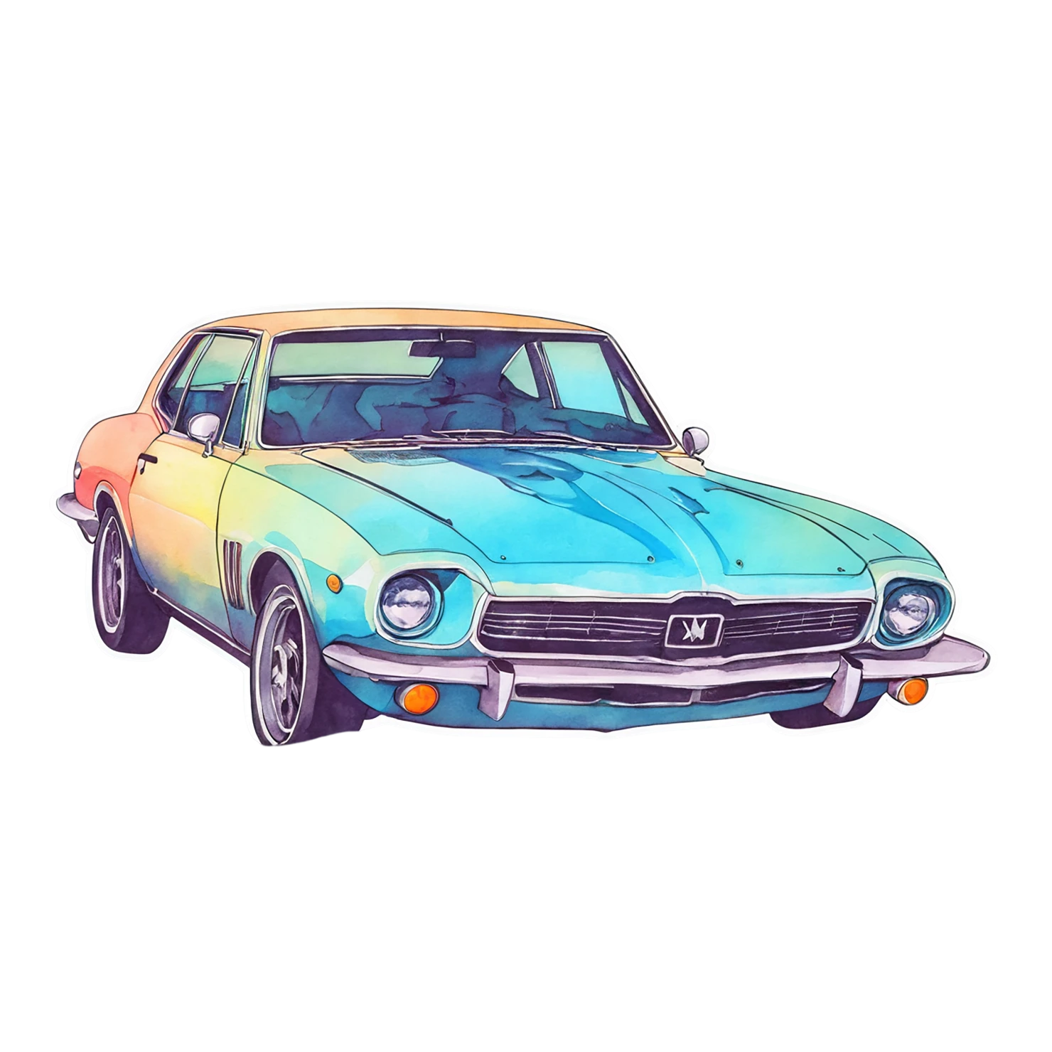 Car watercolor sticker isolated on transparent background #13745
