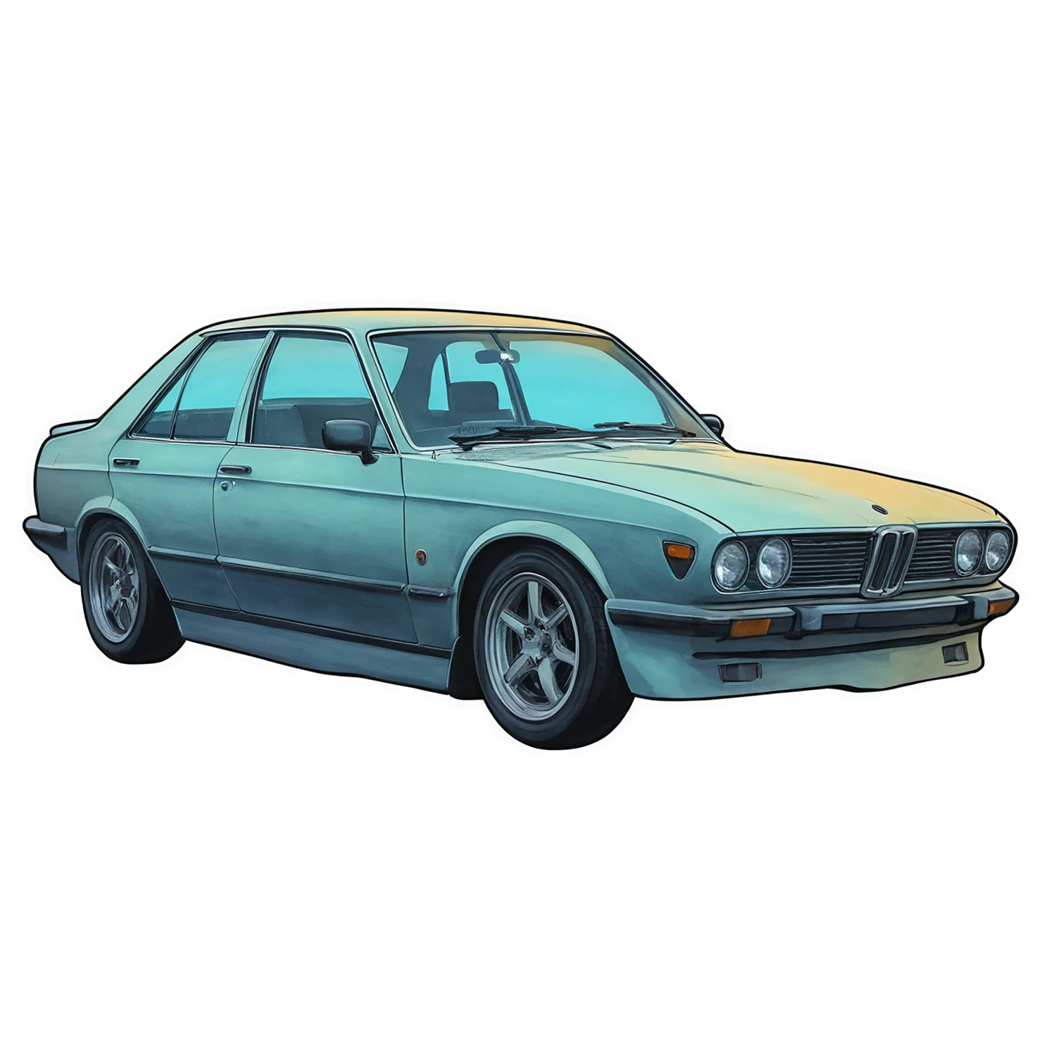 Car watercolor sticker isolated on transparent background #13746
