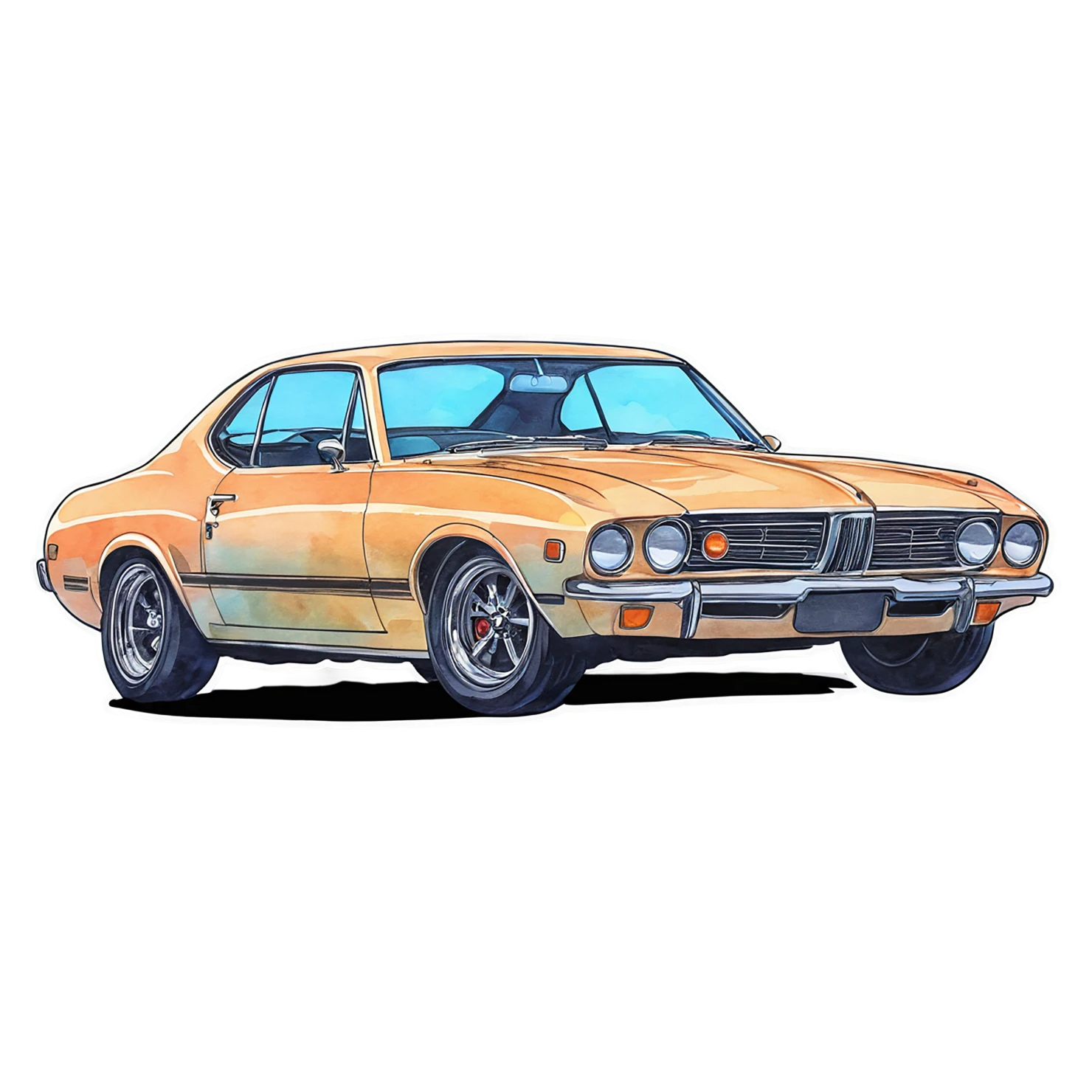 Car watercolor sticker isolated on transparent background #13750