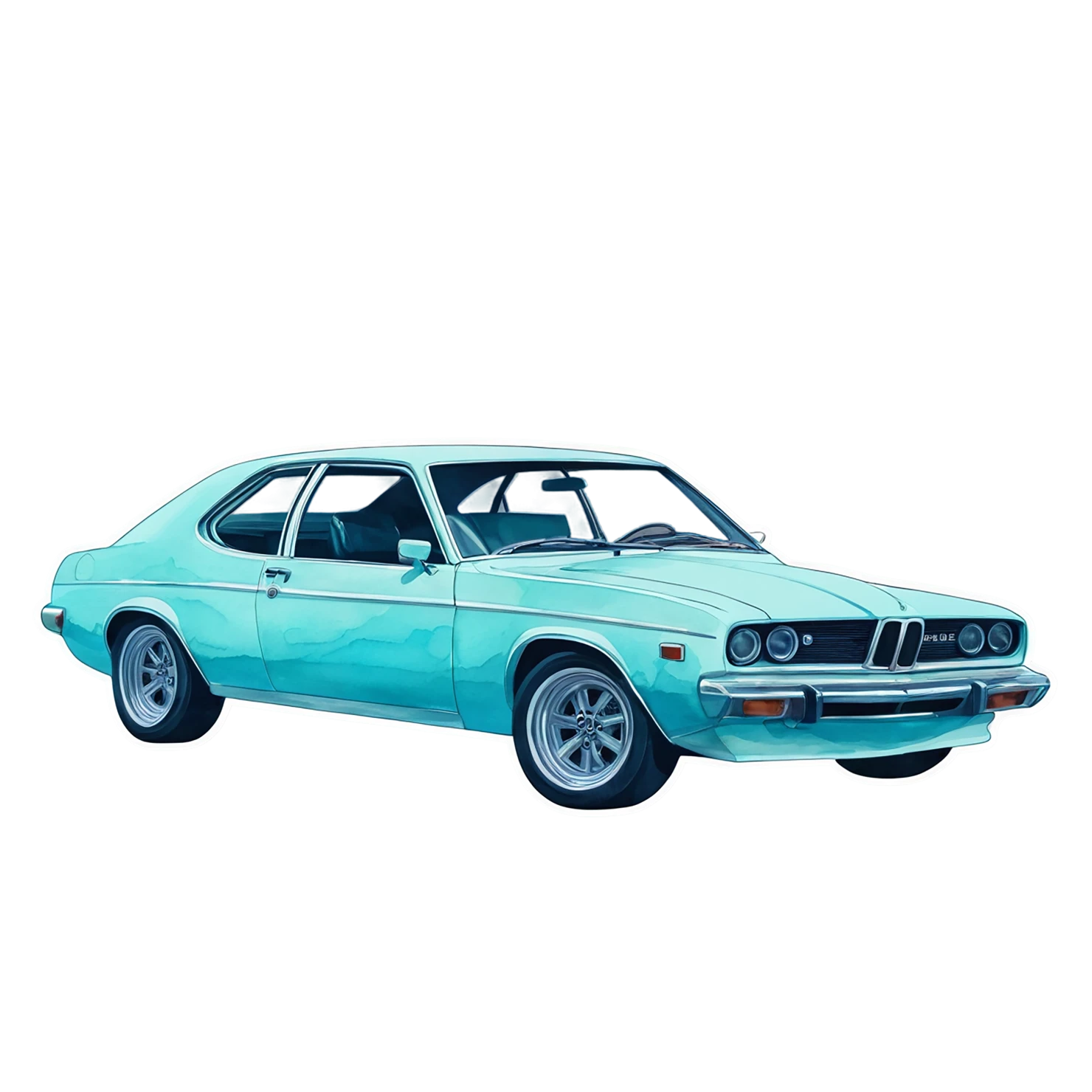 Car watercolor sticker isolated on transparent background #13751
