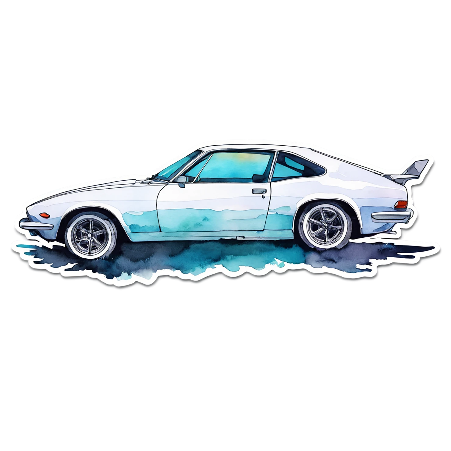 Car watercolor sticker isolated on transparent background #13758