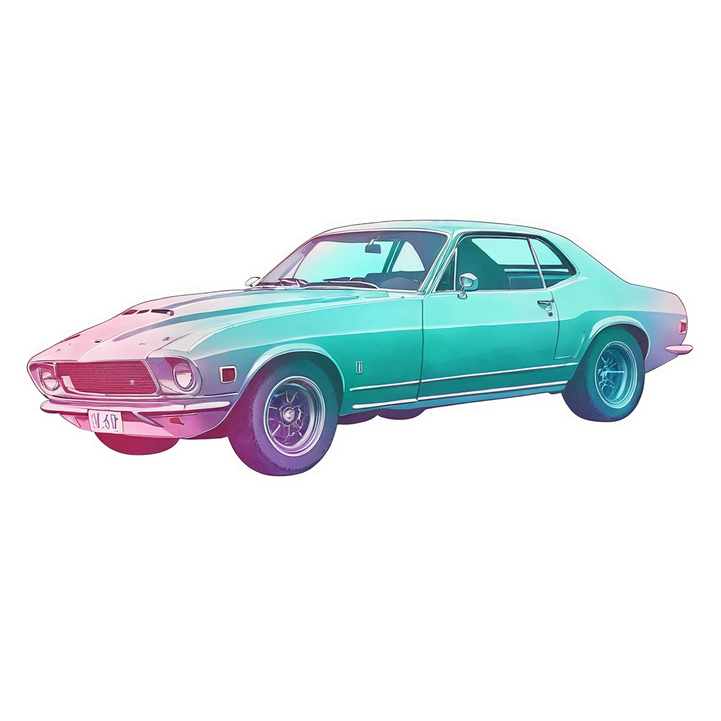 Car watercolor sticker isolated on transparent background #13760