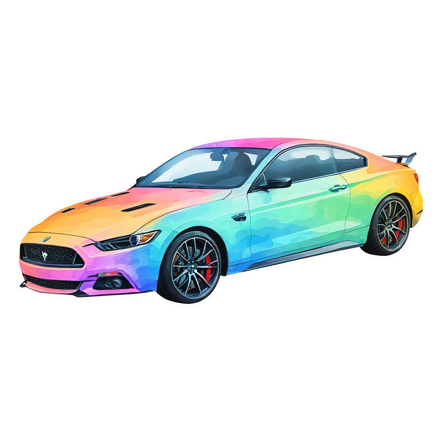 Car watercolor sticker isolated on transparent background #13764