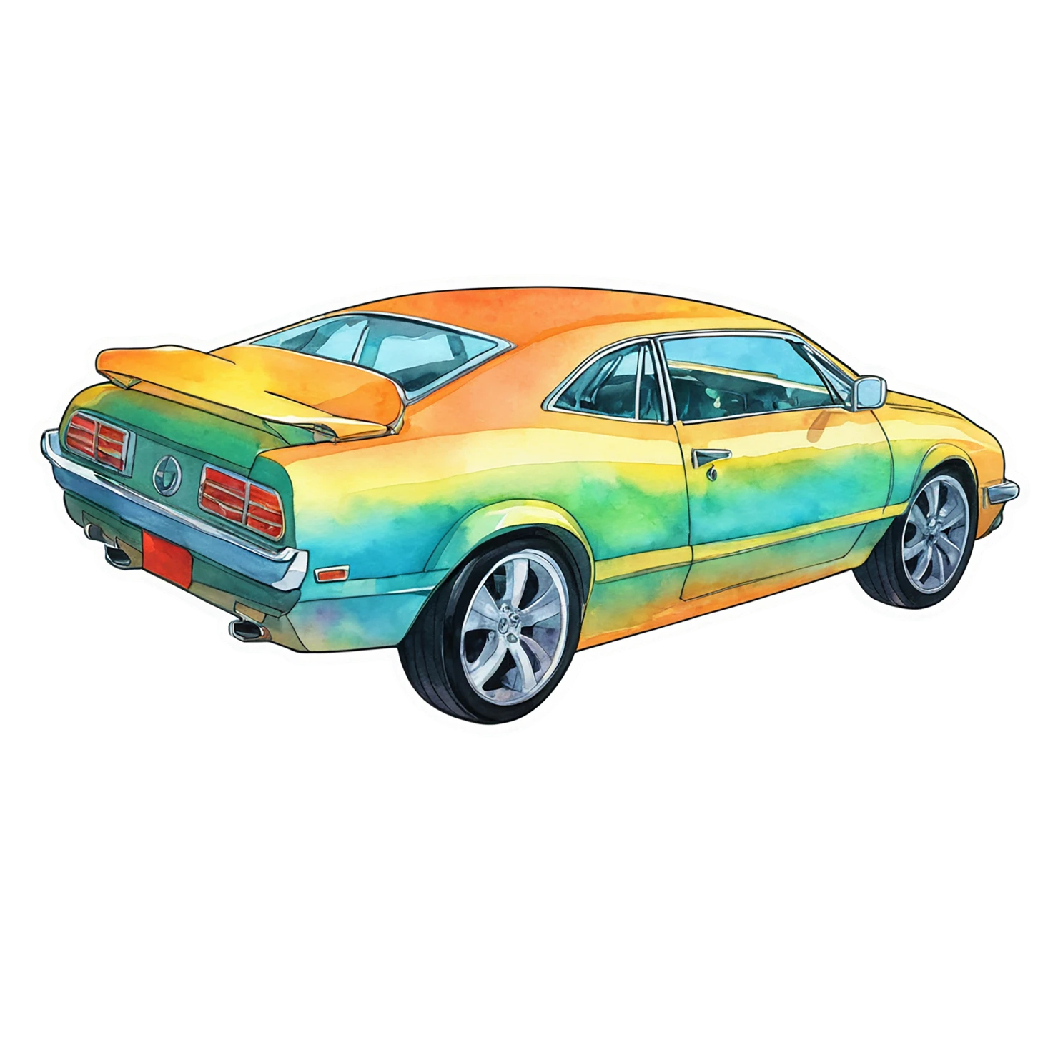Car watercolor sticker isolated on transparent background #13767
