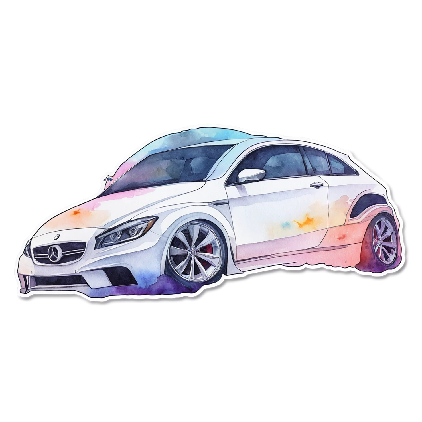 Car watercolor sticker isolated on transparent background #13793