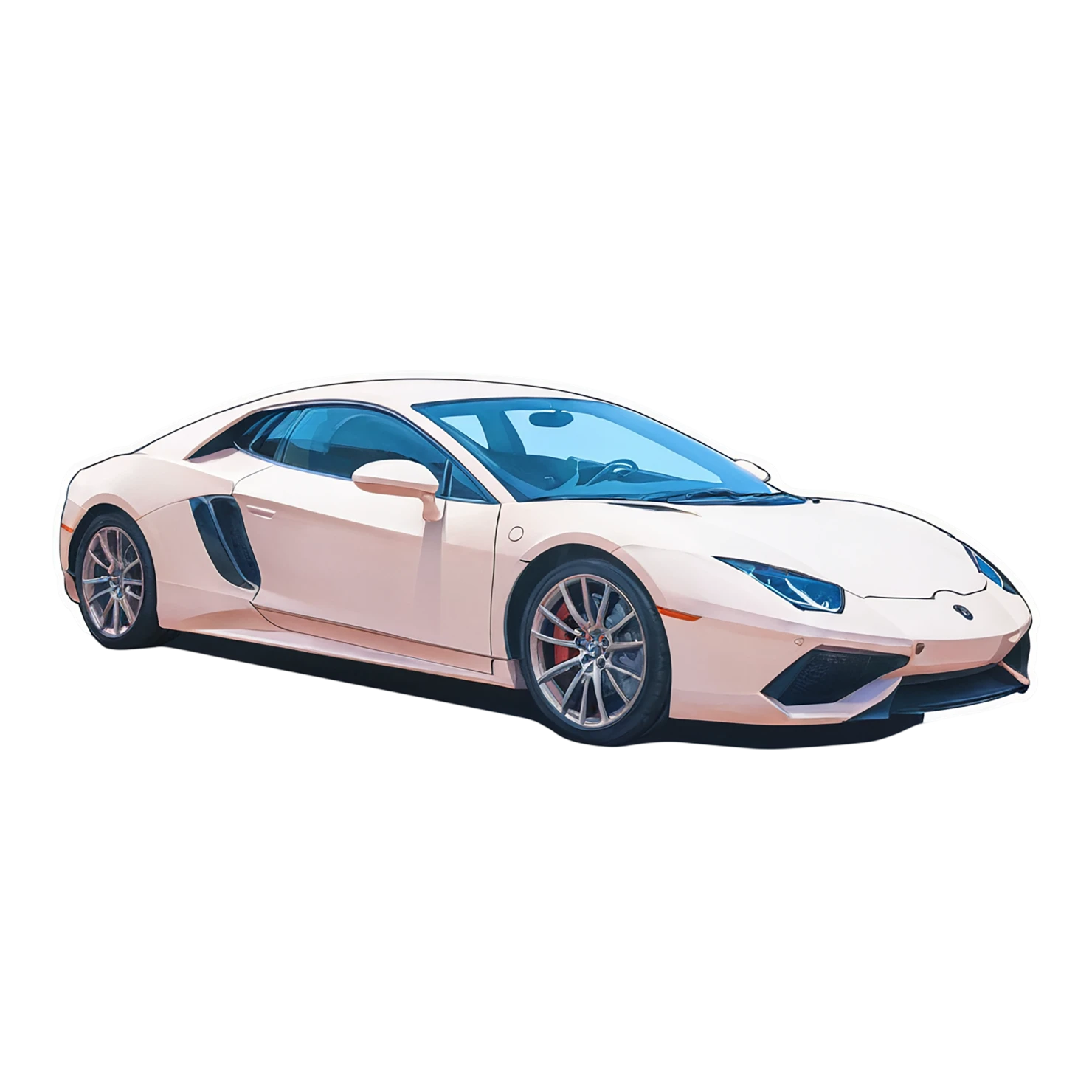 Car watercolor sticker isolated on transparent background #13794