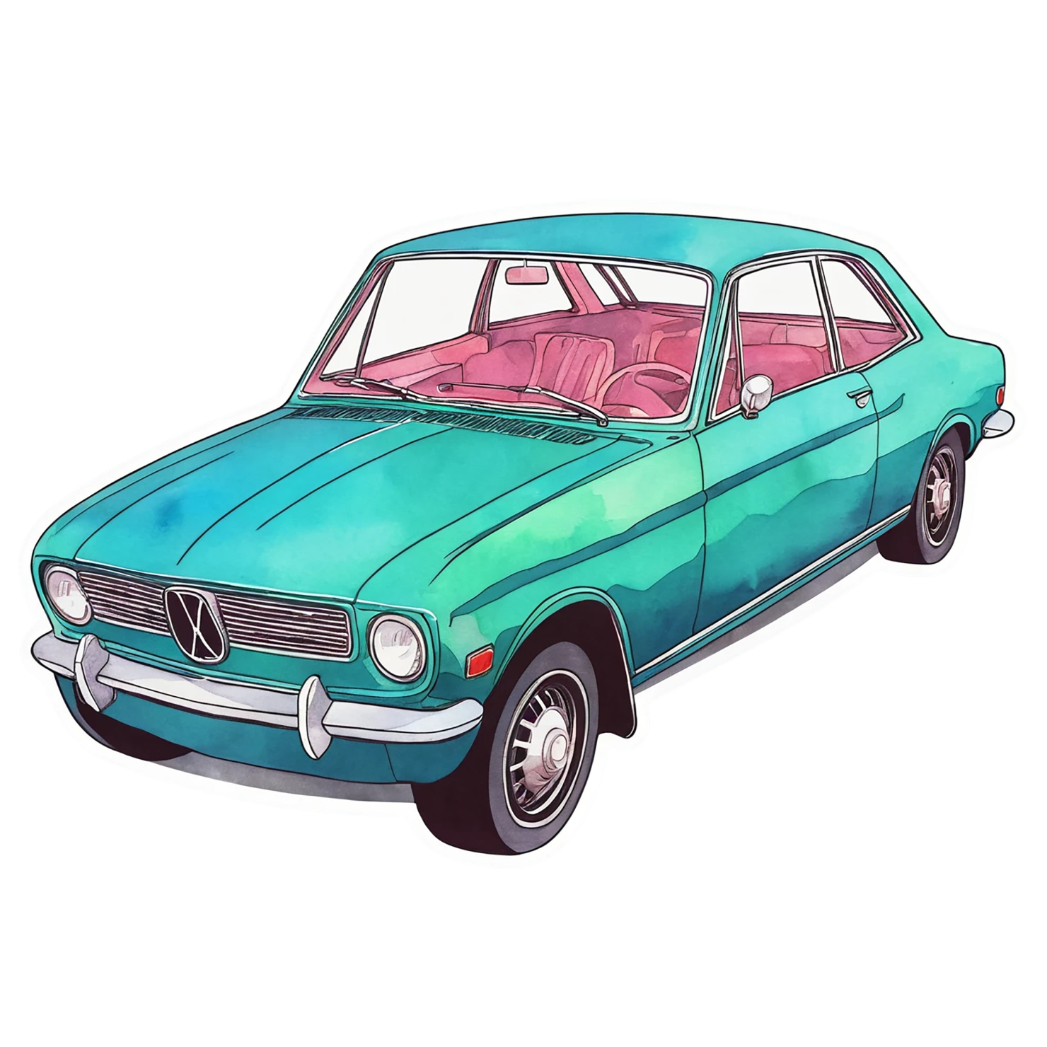 Car watercolor sticker isolated on transparent background #13795