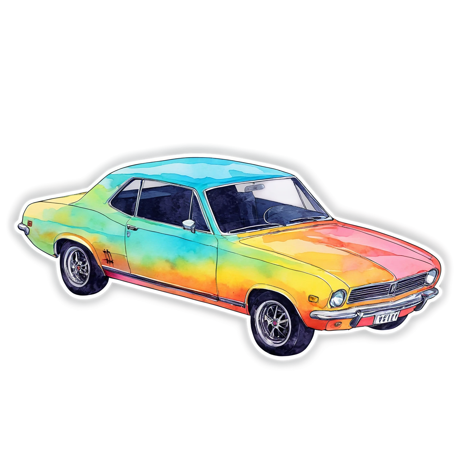 Car watercolor sticker isolated on transparent background #13798
