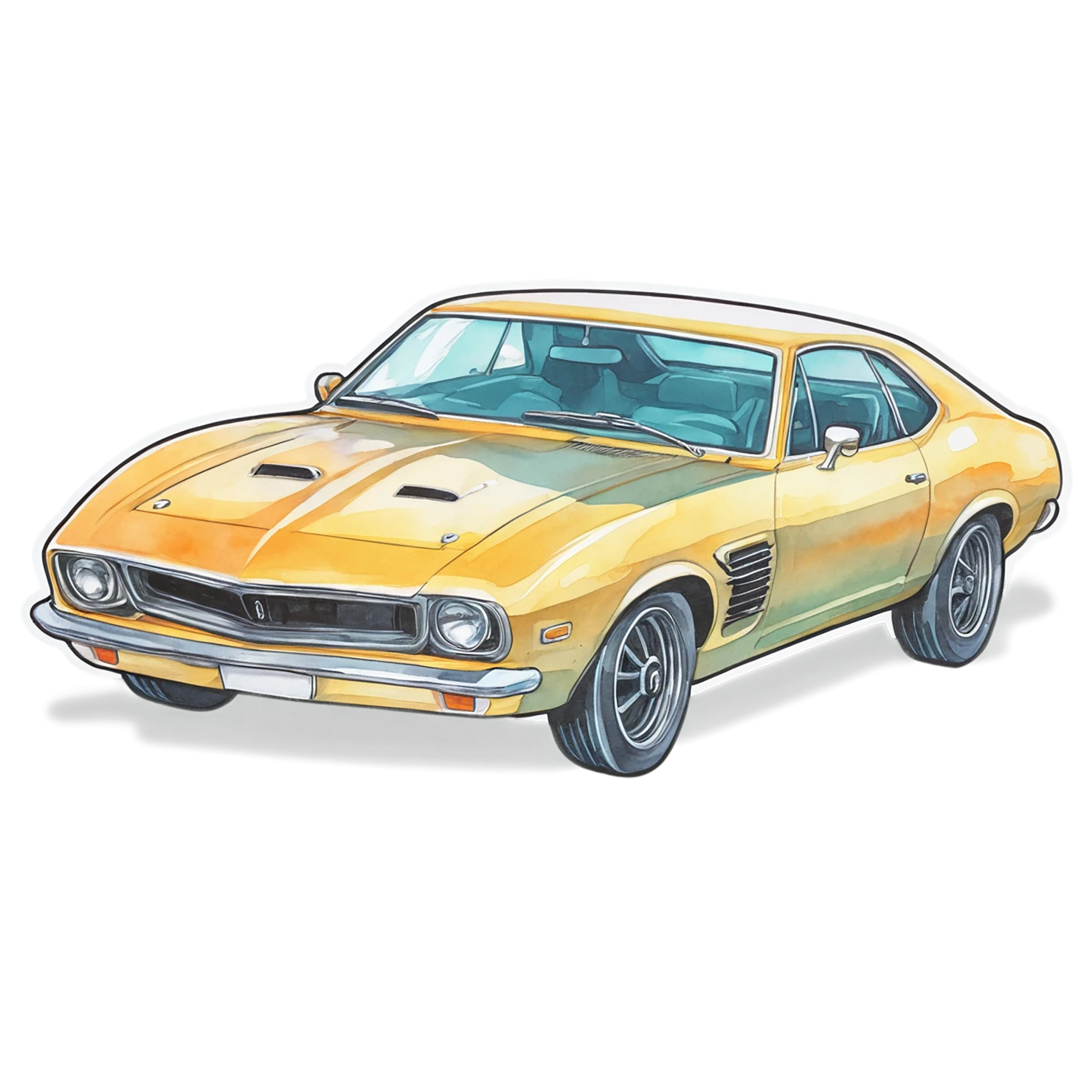 Car watercolor sticker isolated on transparent background #13799