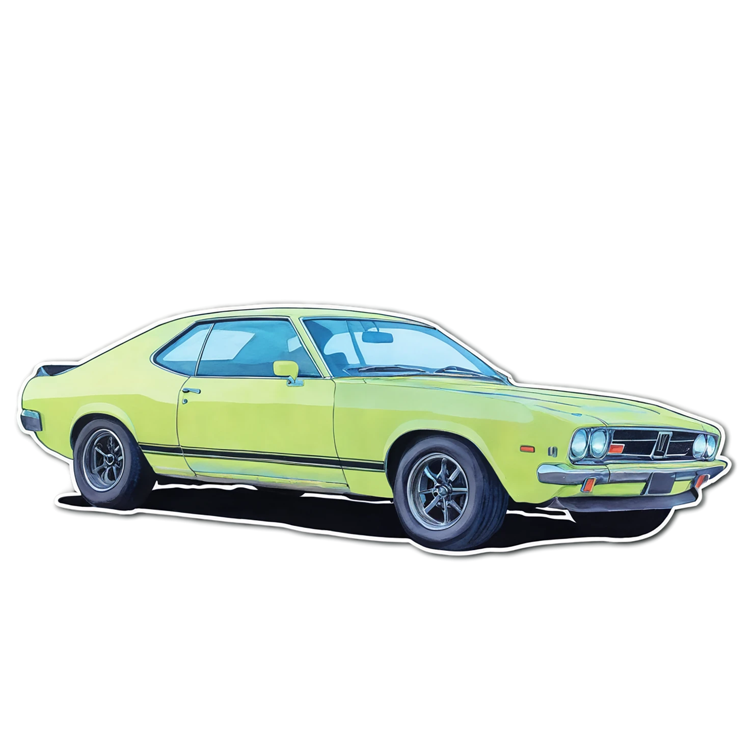 Car watercolor sticker isolated on transparent background #13807