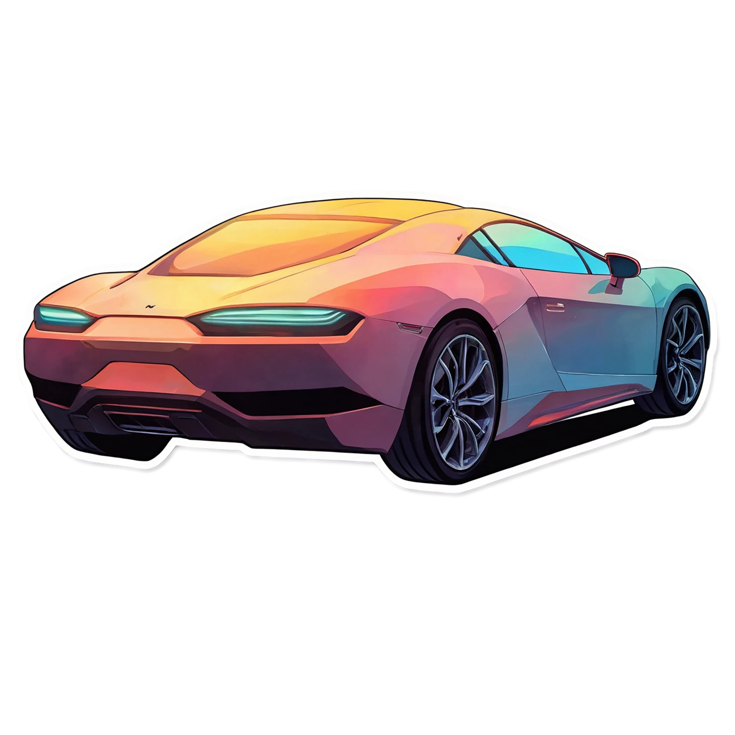 Car watercolor sticker isolated on transparent background #13808