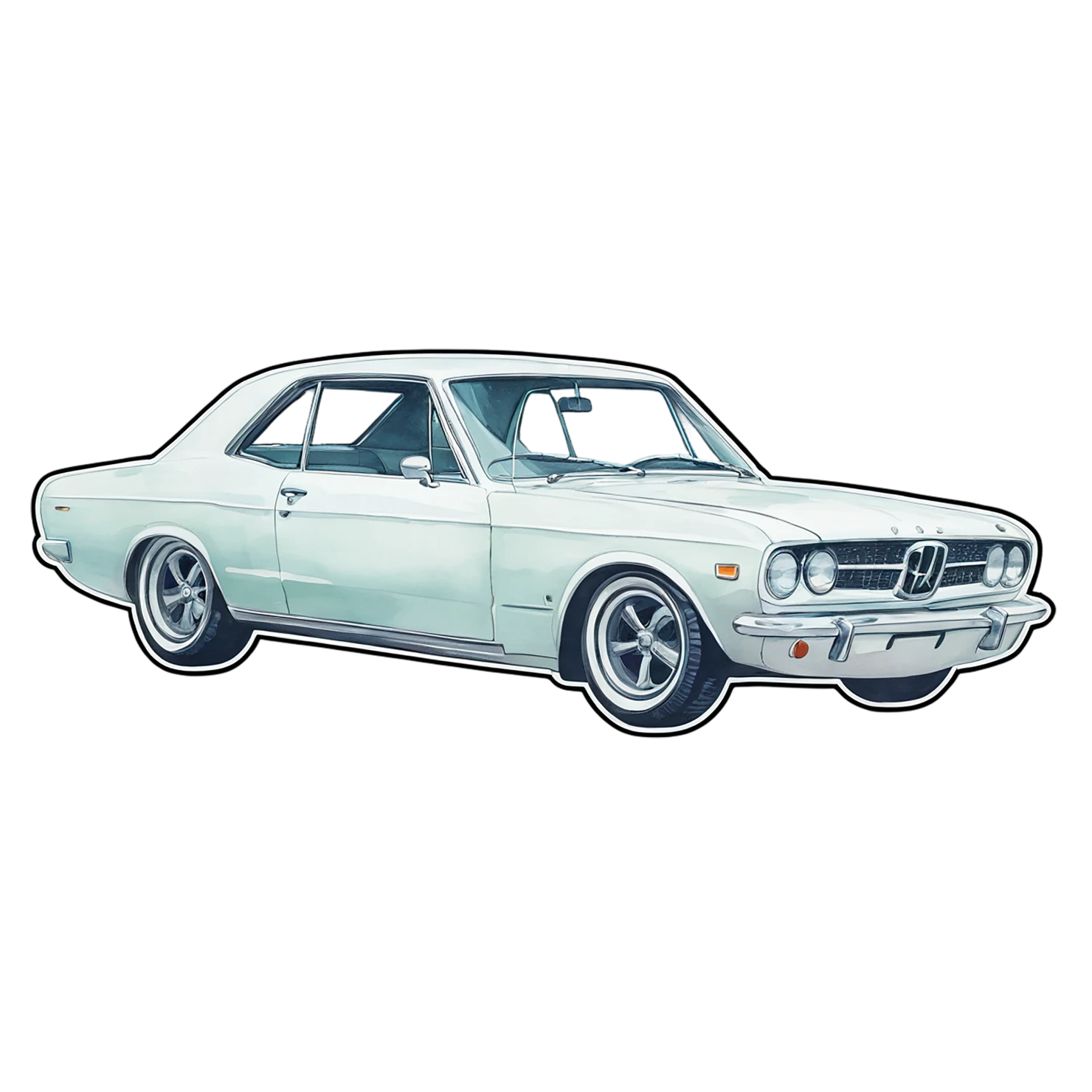 Car watercolor sticker isolated on transparent background #13810