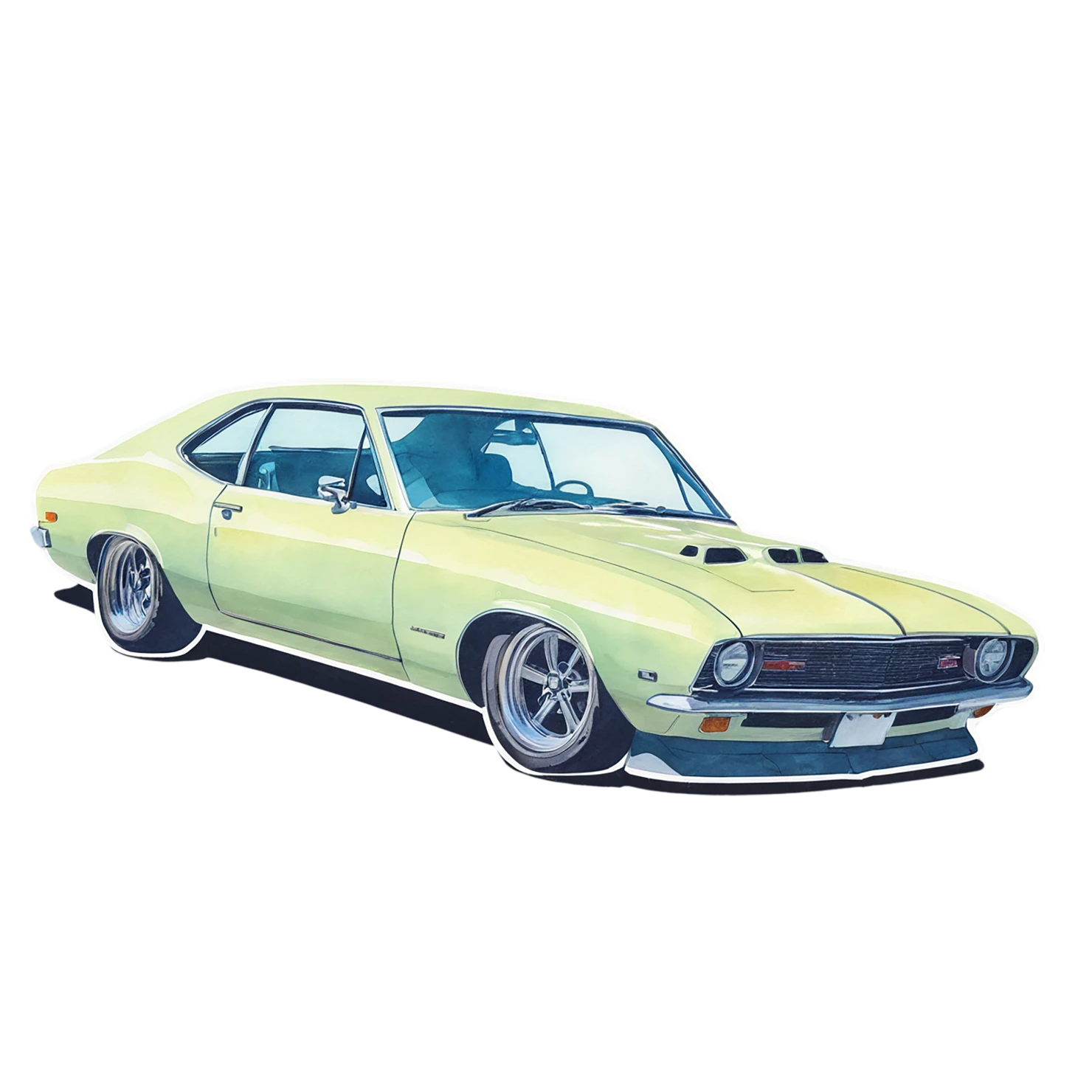 Car watercolor sticker isolated on transparent background #13815