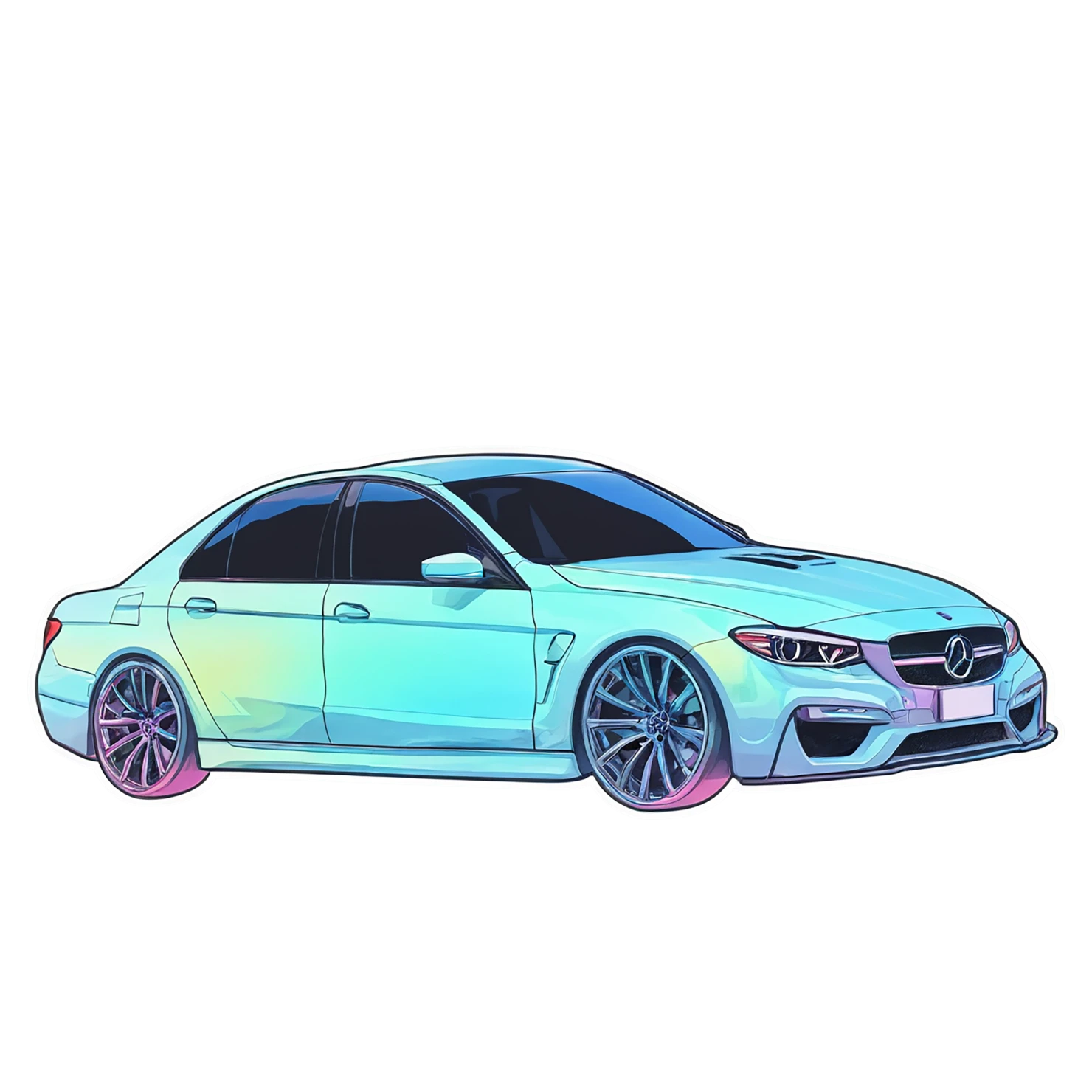Car watercolor sticker isolated on transparent background #13818