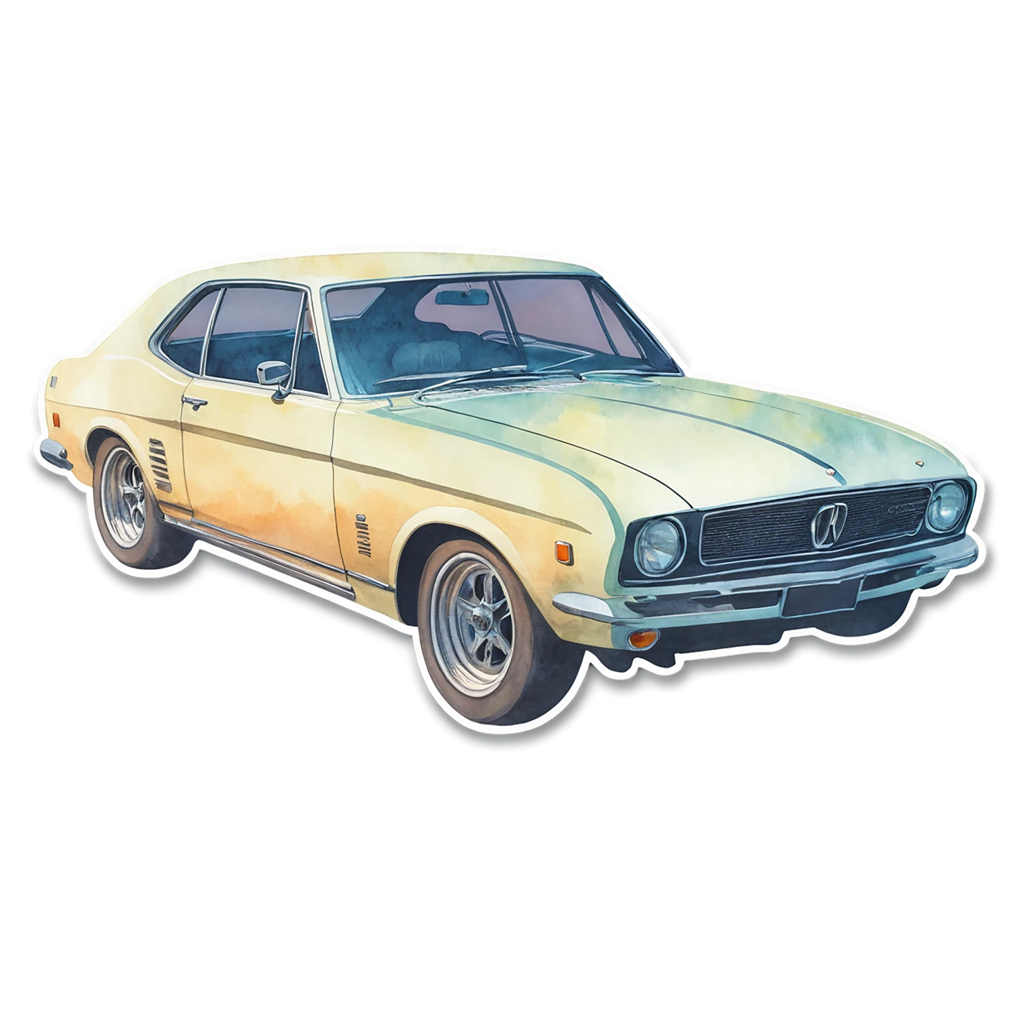 Car watercolor sticker isolated on transparent background #13823