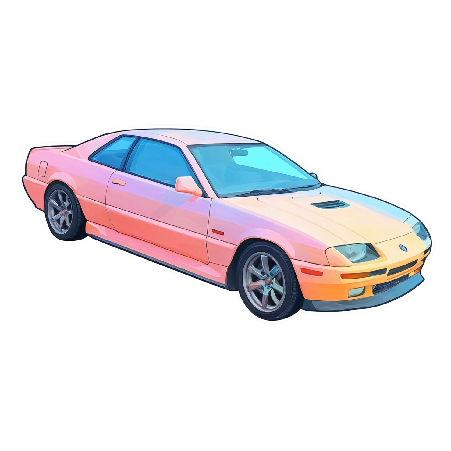 Car watercolor sticker isolated on transparent background #13826